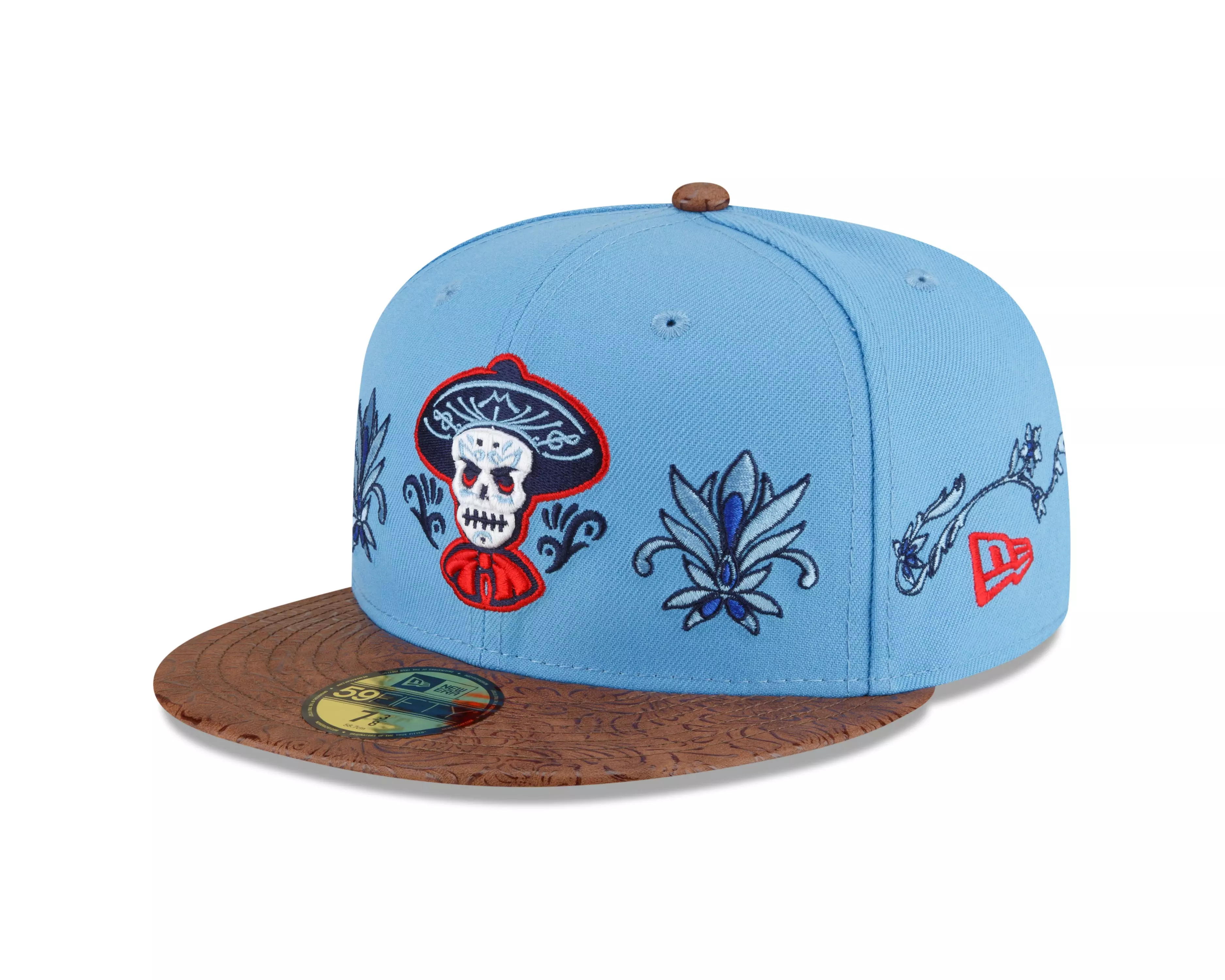New Era Skull 59FIFTY Blue Agave Fitted Hat - BLUE