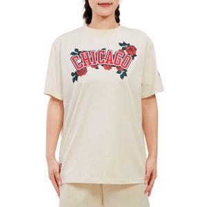 Pro Standard Women's Chicago Bulls Roses Boyfriend Tee - Eggshell