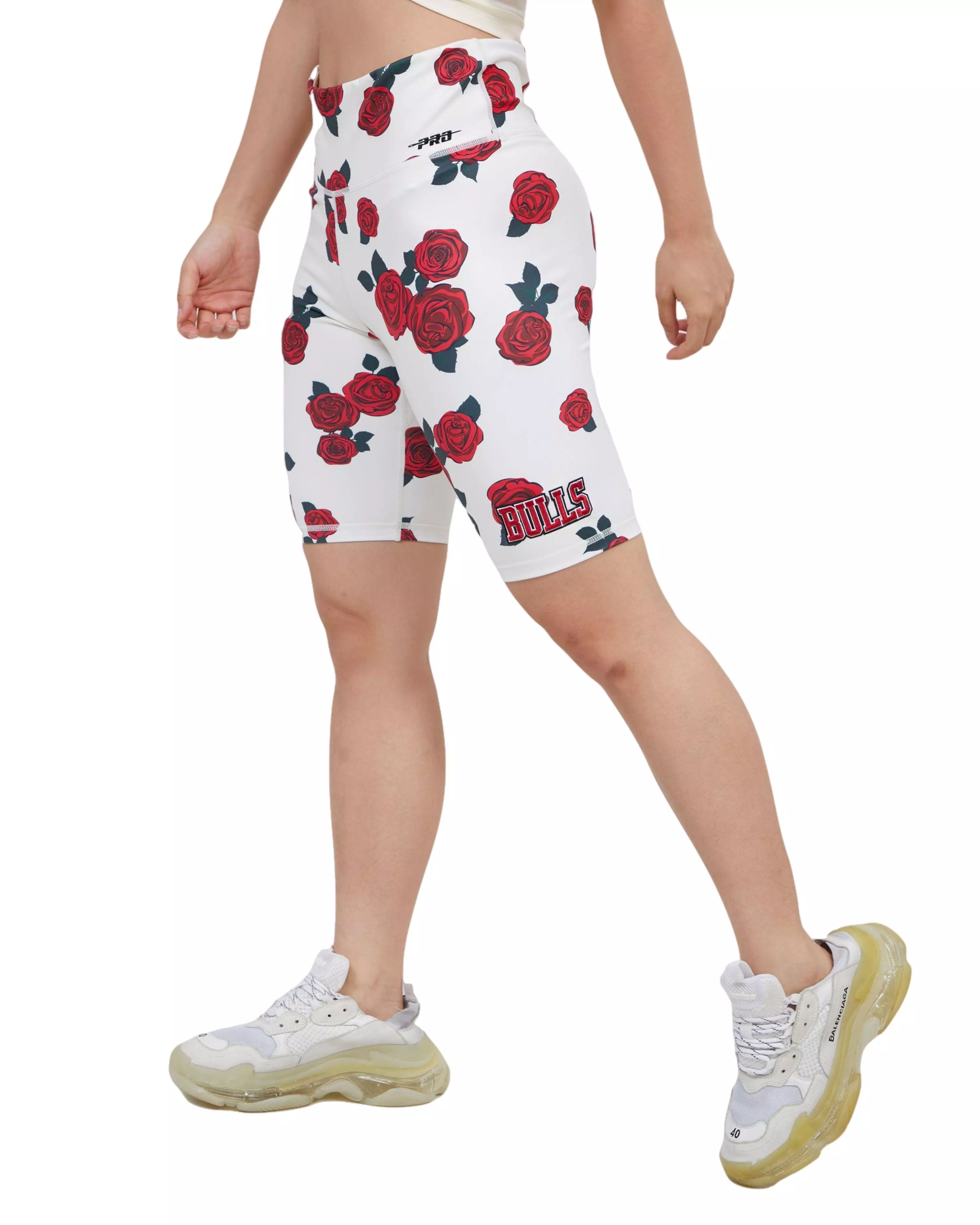 Pro Standard Women's Chicago Bulls Roses Biker Shorts - Eggshell - OFF-WHITE