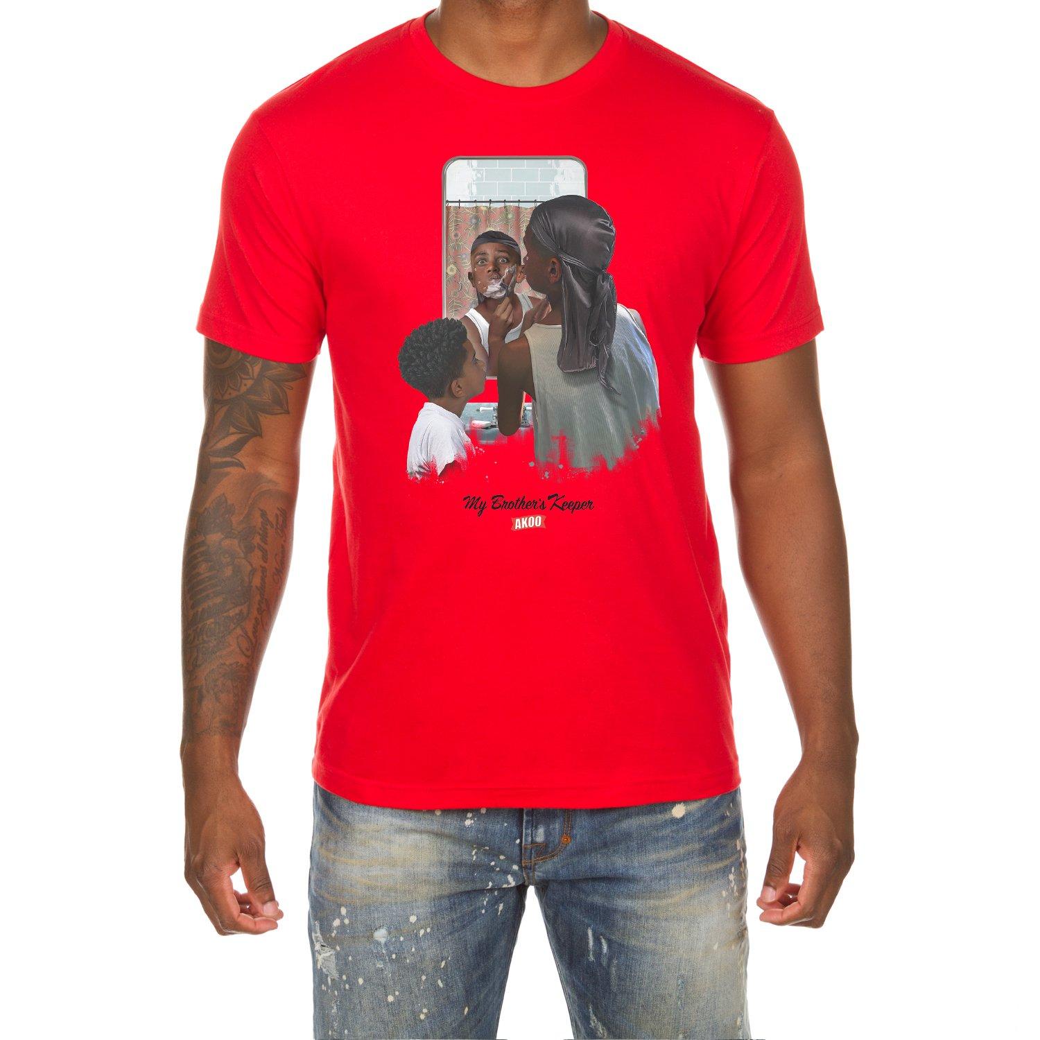 Red and best sale black akoo shirt