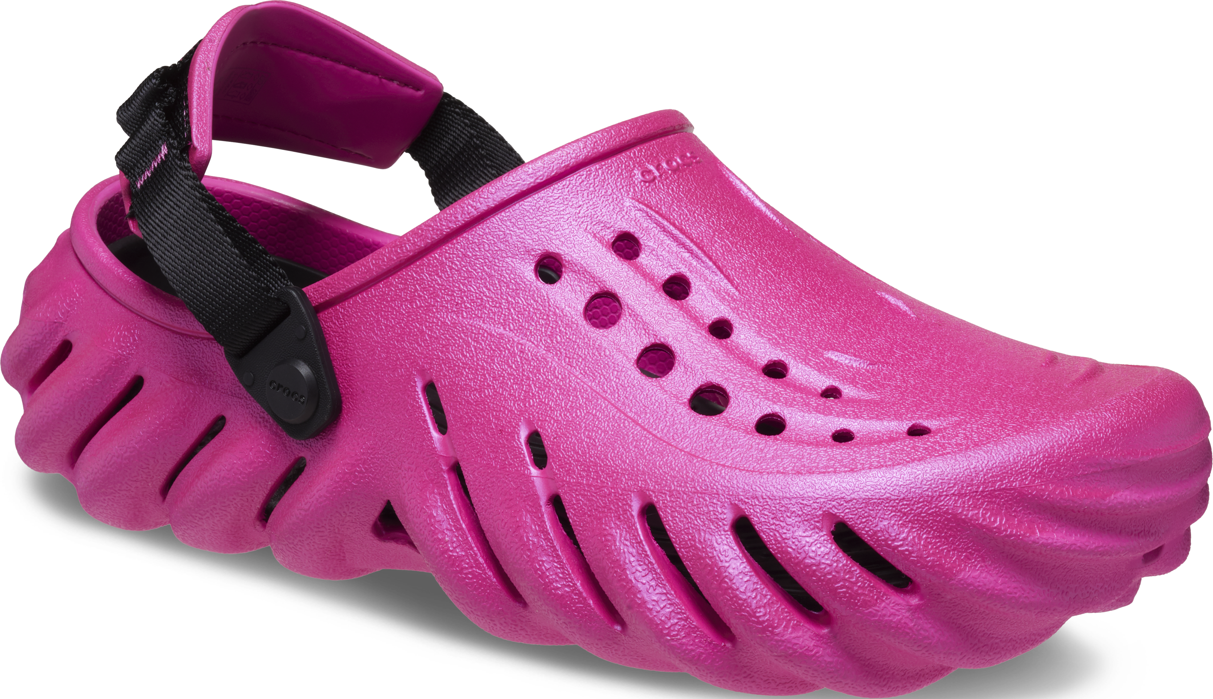 Pink and sale black crocs