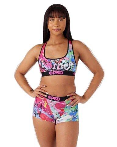 PSD Women's Grafitti Playboy Sports Bra - MULTI-COLOR Thumbnail View 1