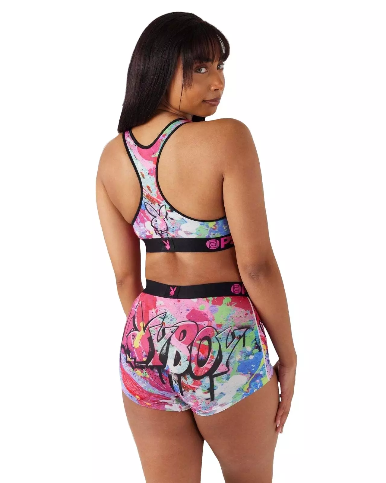 PSD Women's Grafitti Playboy Sports Bra - MULTI-COLOR