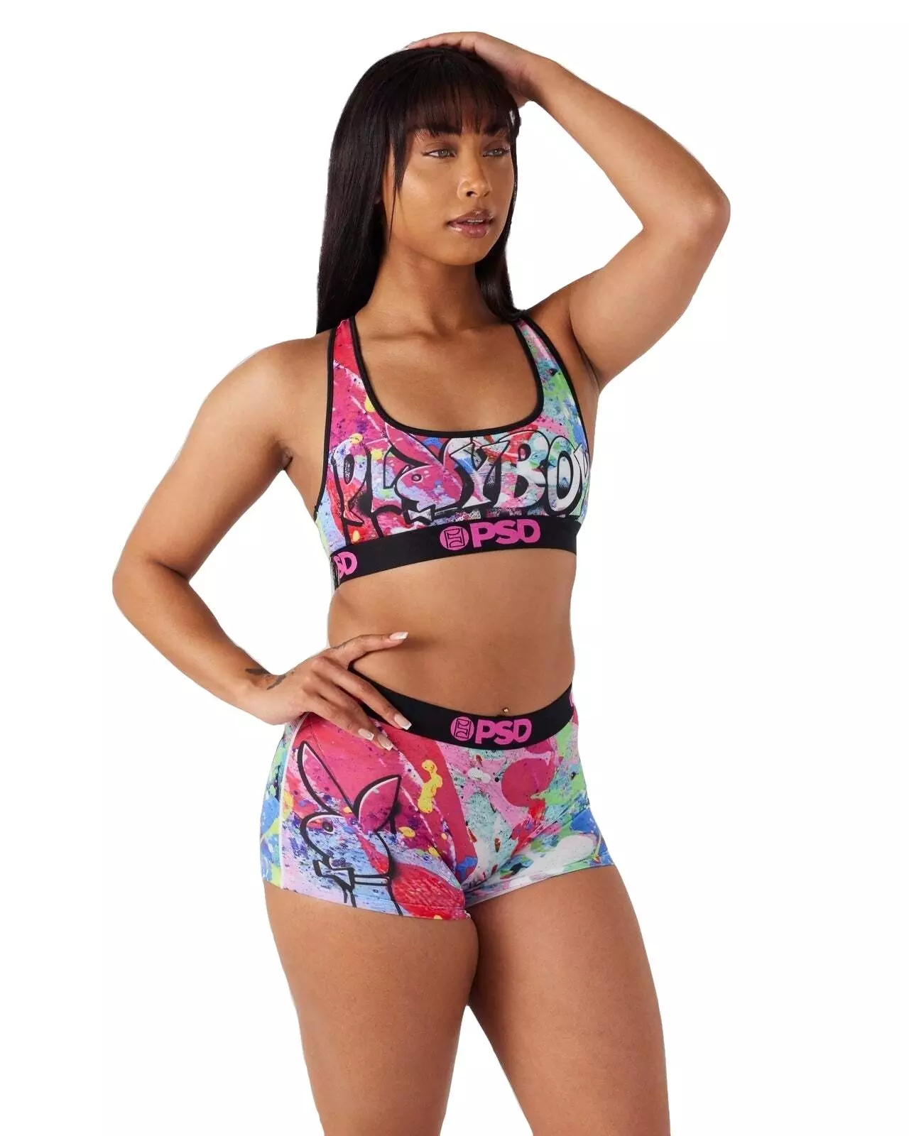 PSD Women's Grafitti Playboy Sports Bra - MULTI-COLOR