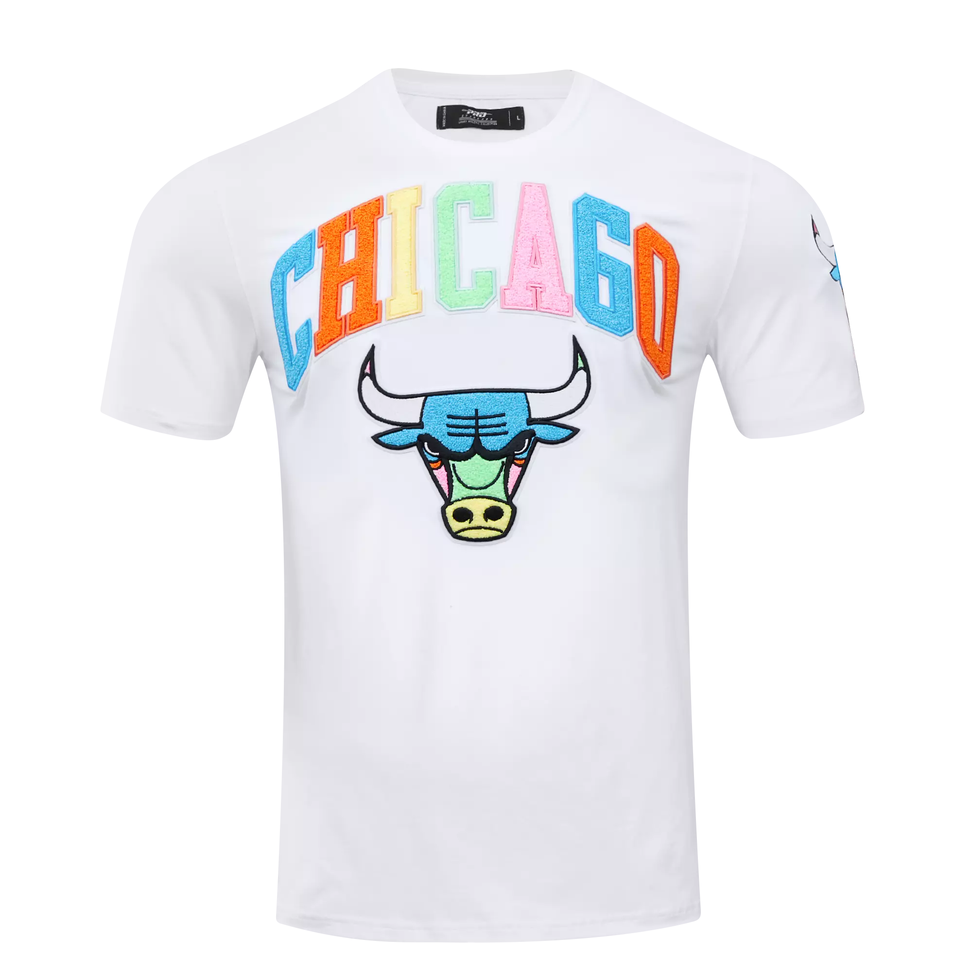 Pro Standard Men's Chicago Bulls Washed Neon Classic Bristle T-Shirt - WHITE