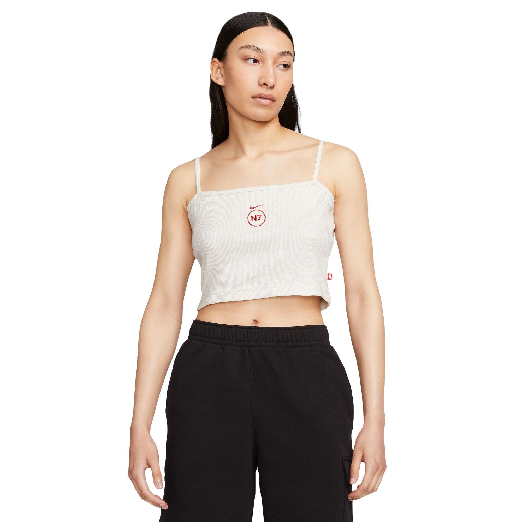 Nike Women's N7 Essential Ribbed Crop Top - White - WHITE Thumbnail View 1