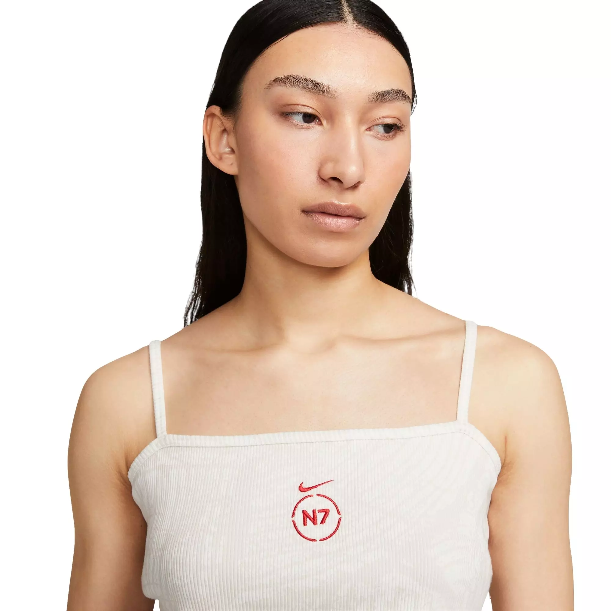Nike Women's N7 Essential Ribbed Crop Top - White - WHITE