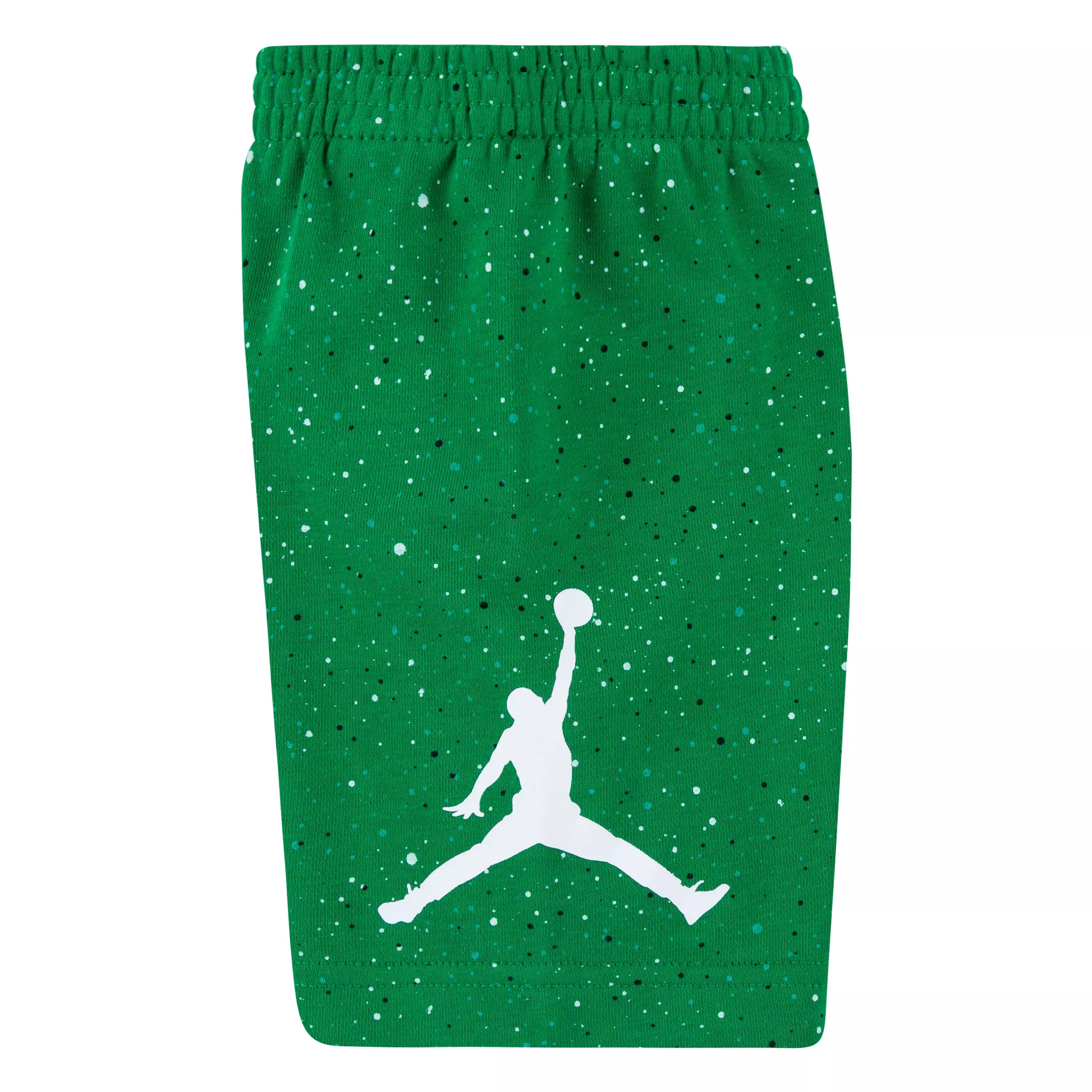 Jordan Little Boys' "Lucky Green" Speckled French Terry Short Set - White/Green - WHITE/GREEN