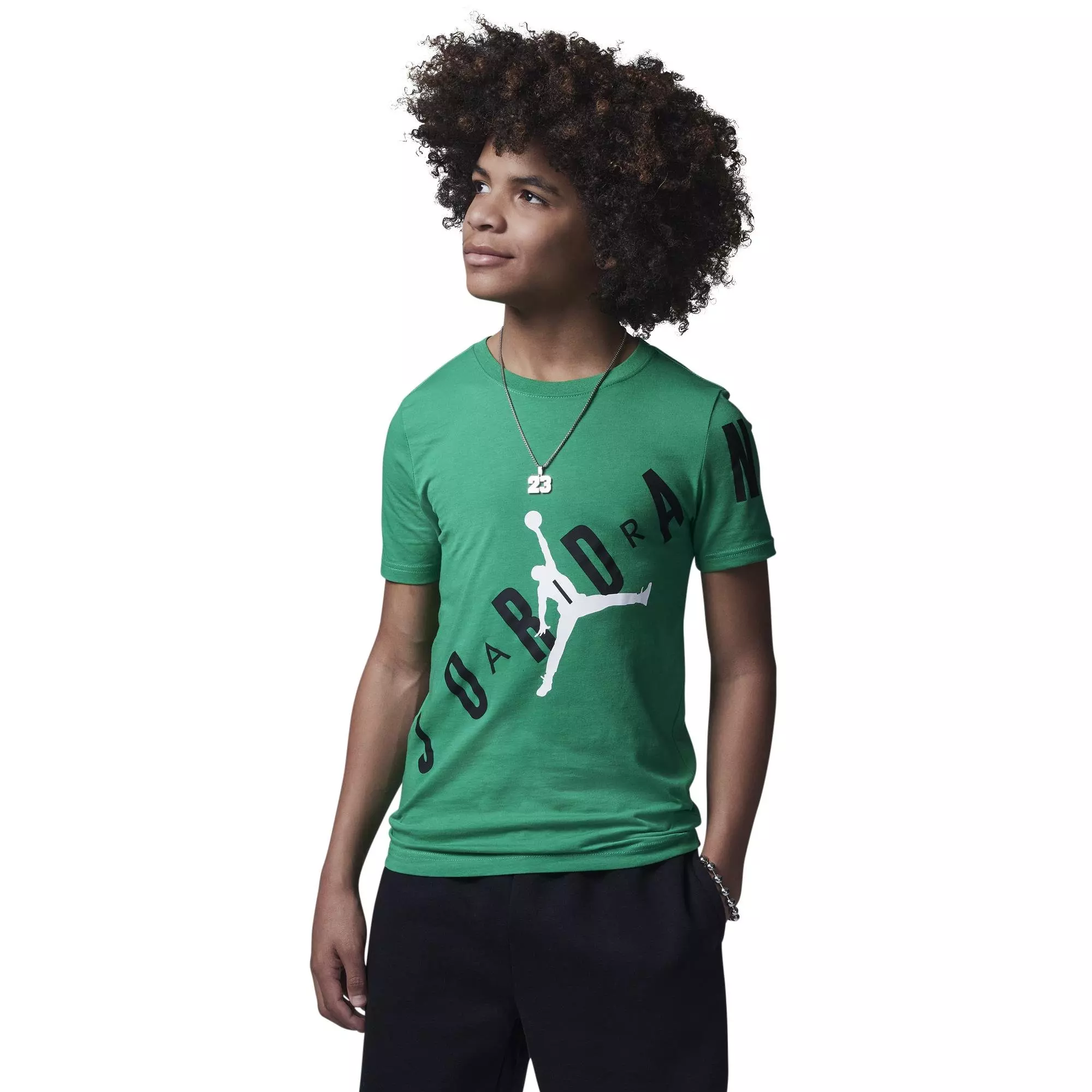 Jordan Big Boys' "Lucky Green" Stretch Out Tee - GREEN