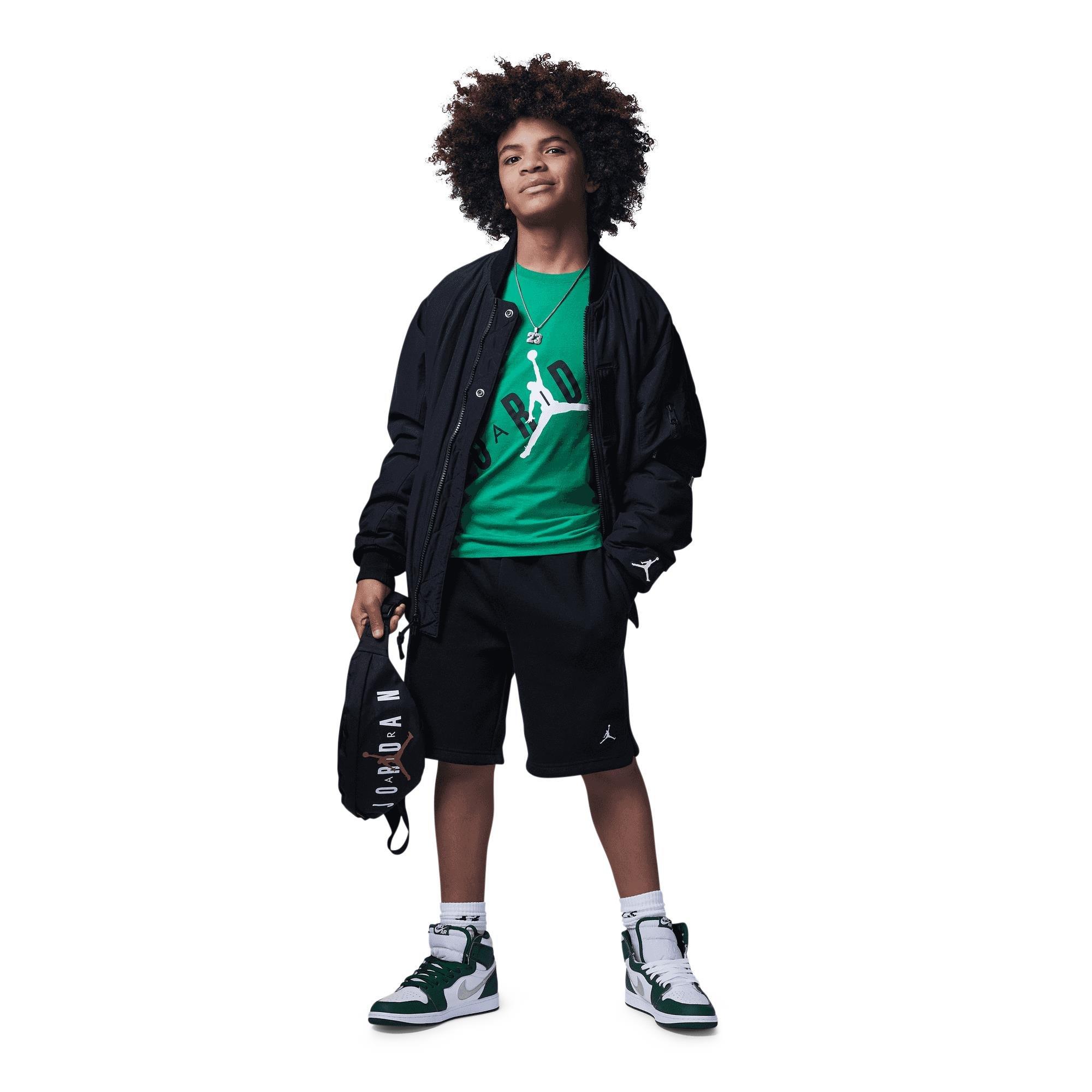Jordan Big Boys' "Lucky Green" Stretch Out Tee - GREEN Thumbnail View 4