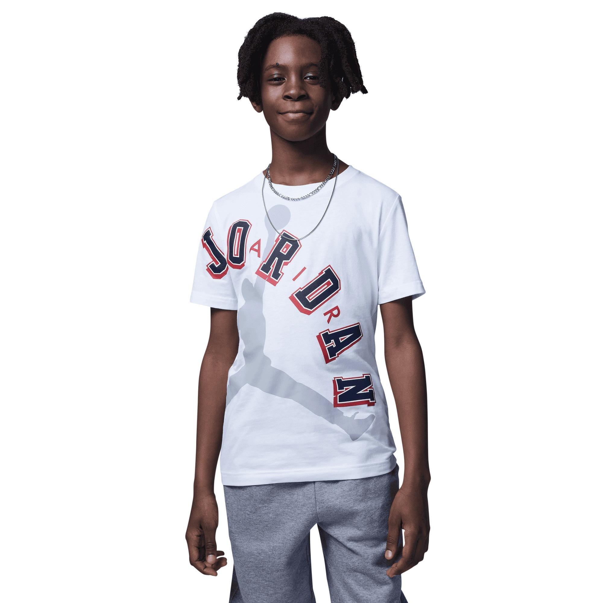 Jordan Big Boys' Americana Logo Tee - WHITE Thumbnail View 1