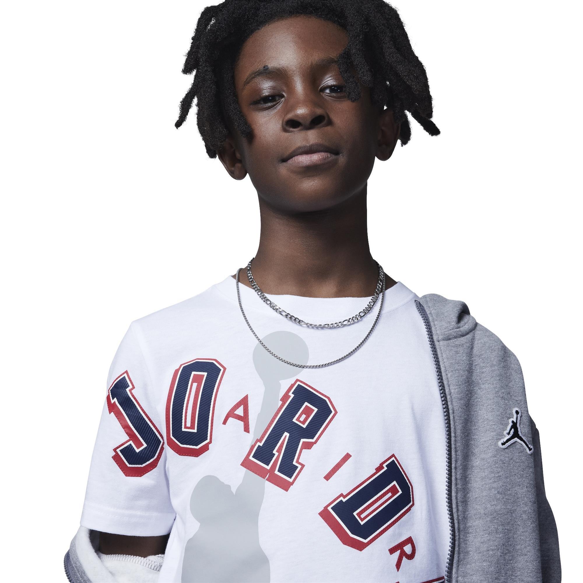 Jordan Big Boys' Americana Logo Tee - WHITE Thumbnail View 3