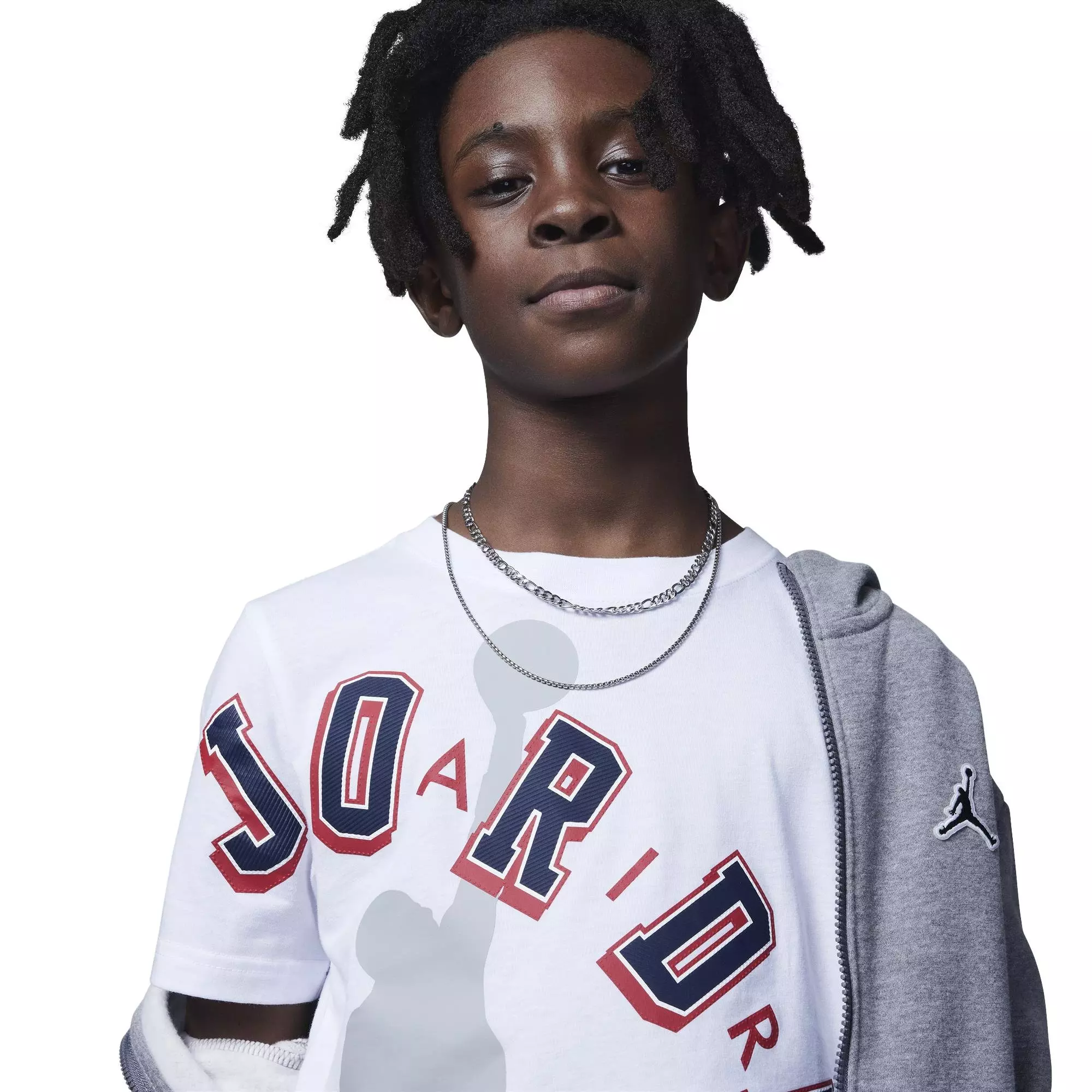 Jordan Big Boys' Americana Logo Tee - WHITE