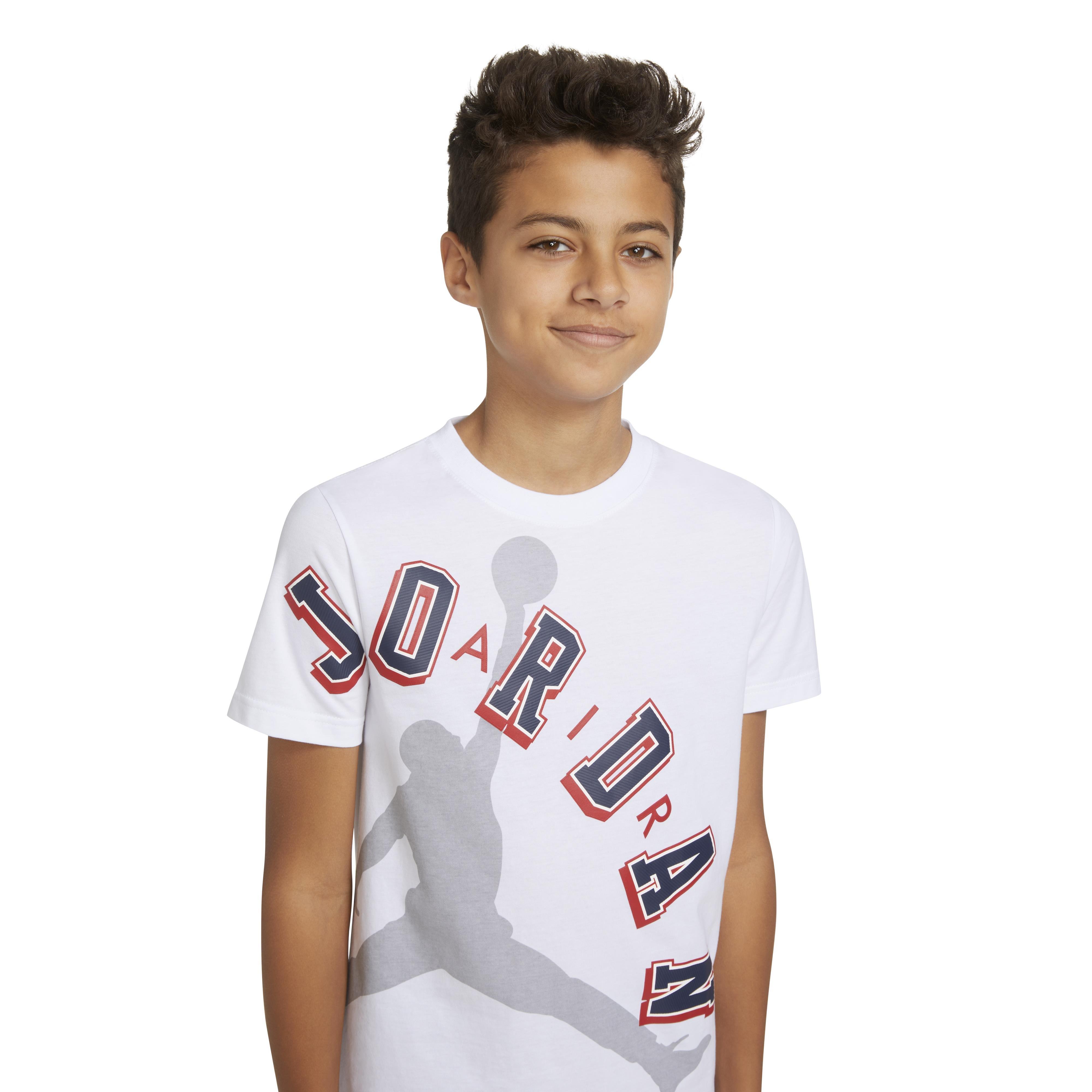 Jordan Big Boys' Americana Logo Tee - WHITE Thumbnail View 7