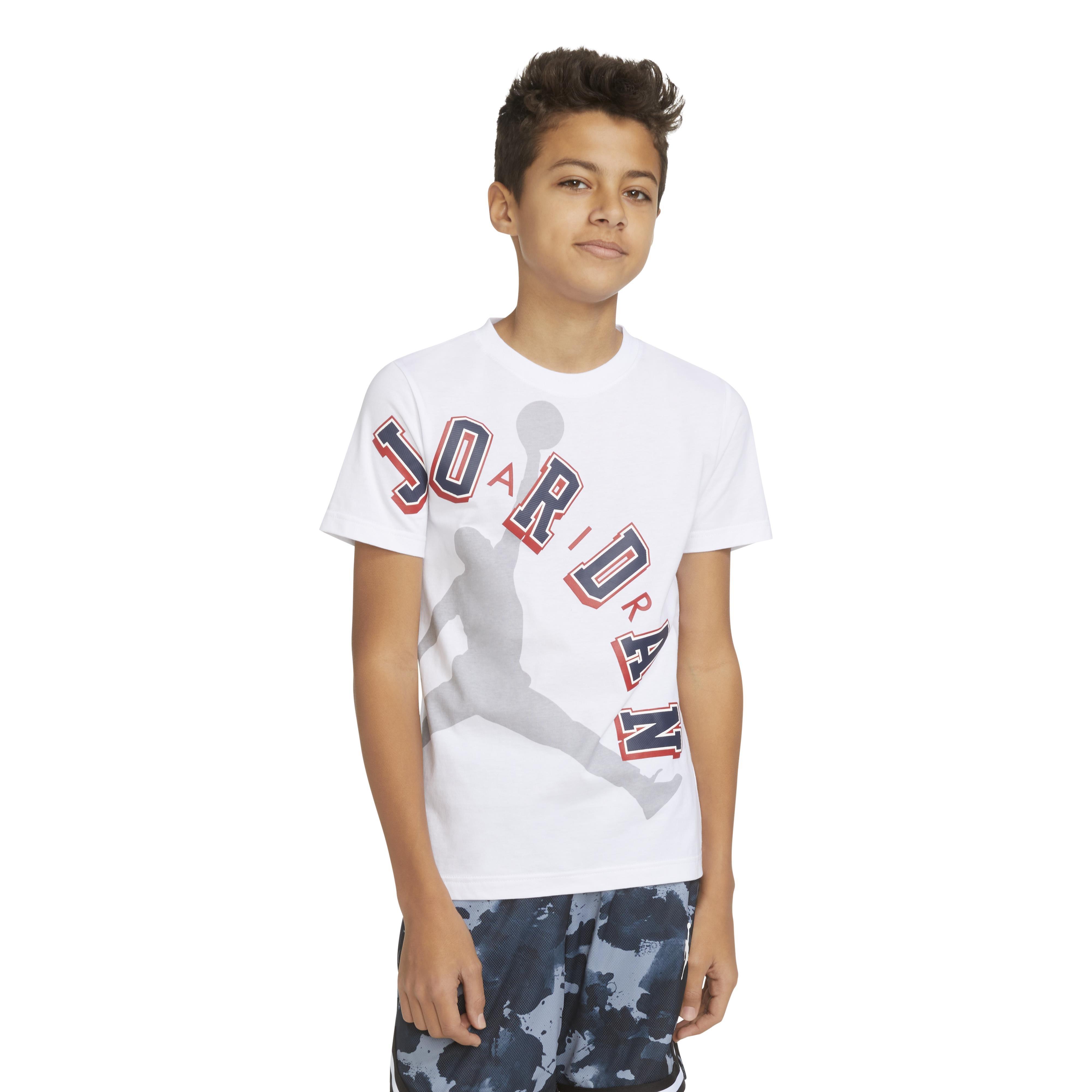 Jordan Big Boys' Americana Logo Tee - WHITE Thumbnail View 5
