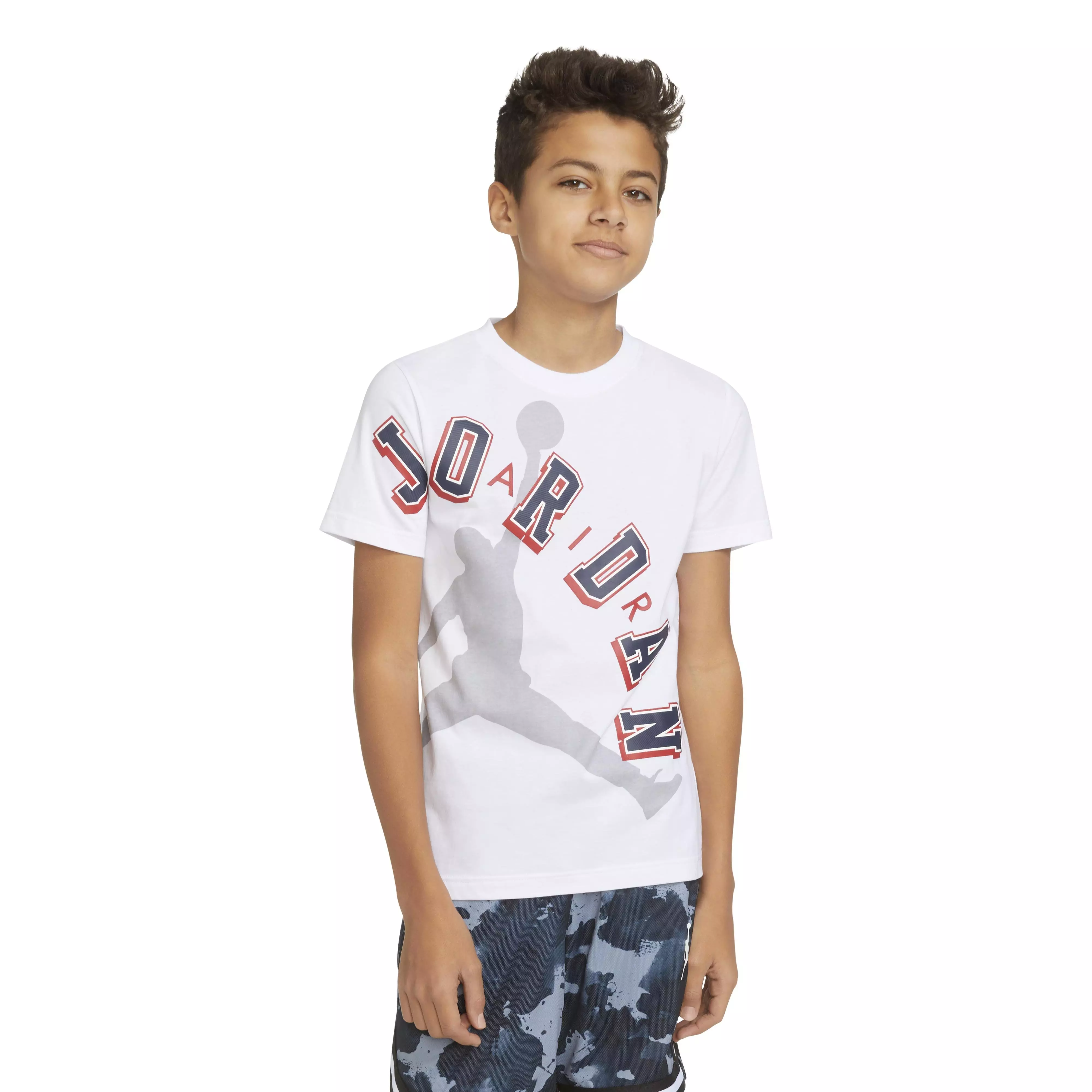 Jordan Big Boys' Americana Logo Tee - WHITE