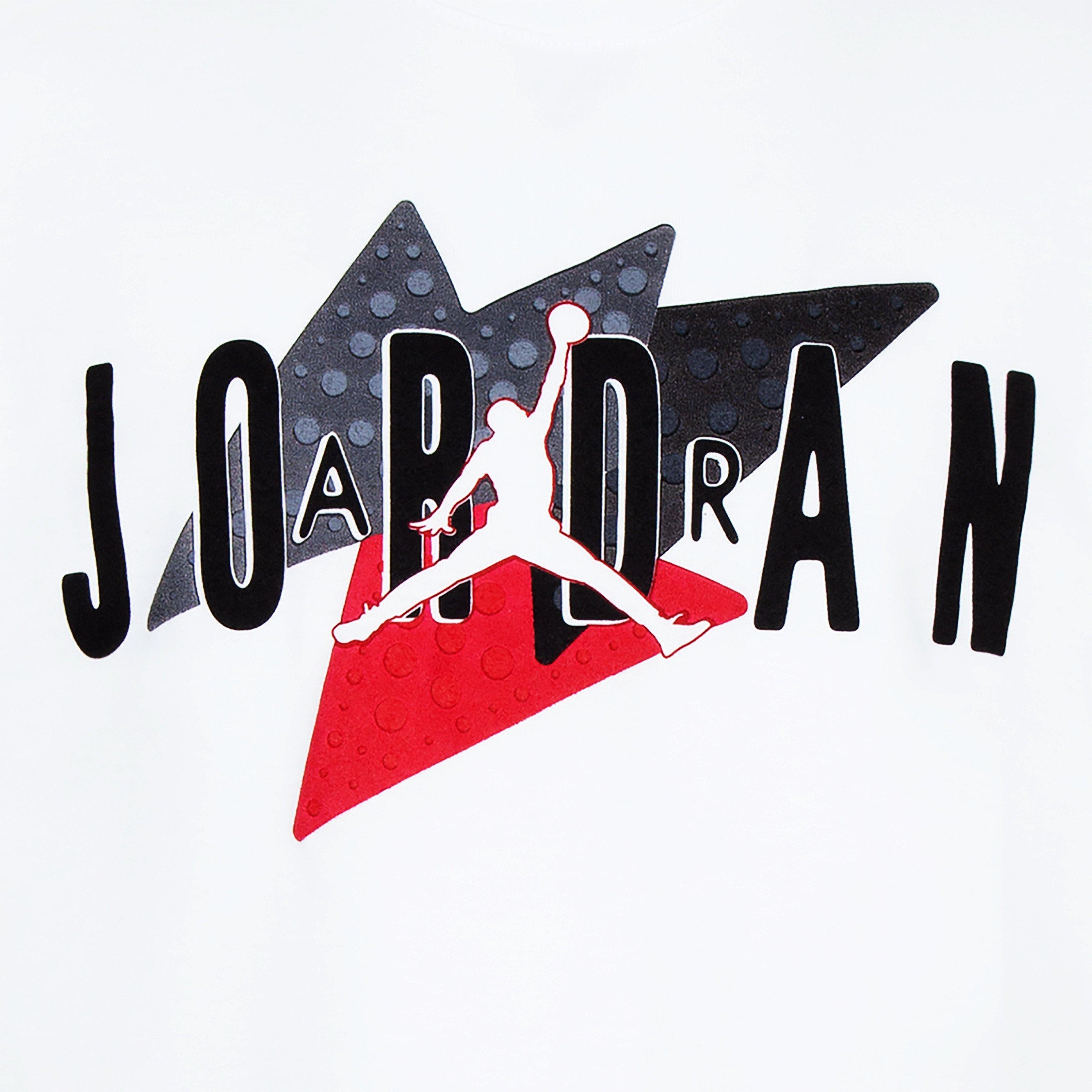 Jordan Big Boys' AJ6 "Toro" Retro Tee - WHITE/BLACK/RED Thumbnail View 3