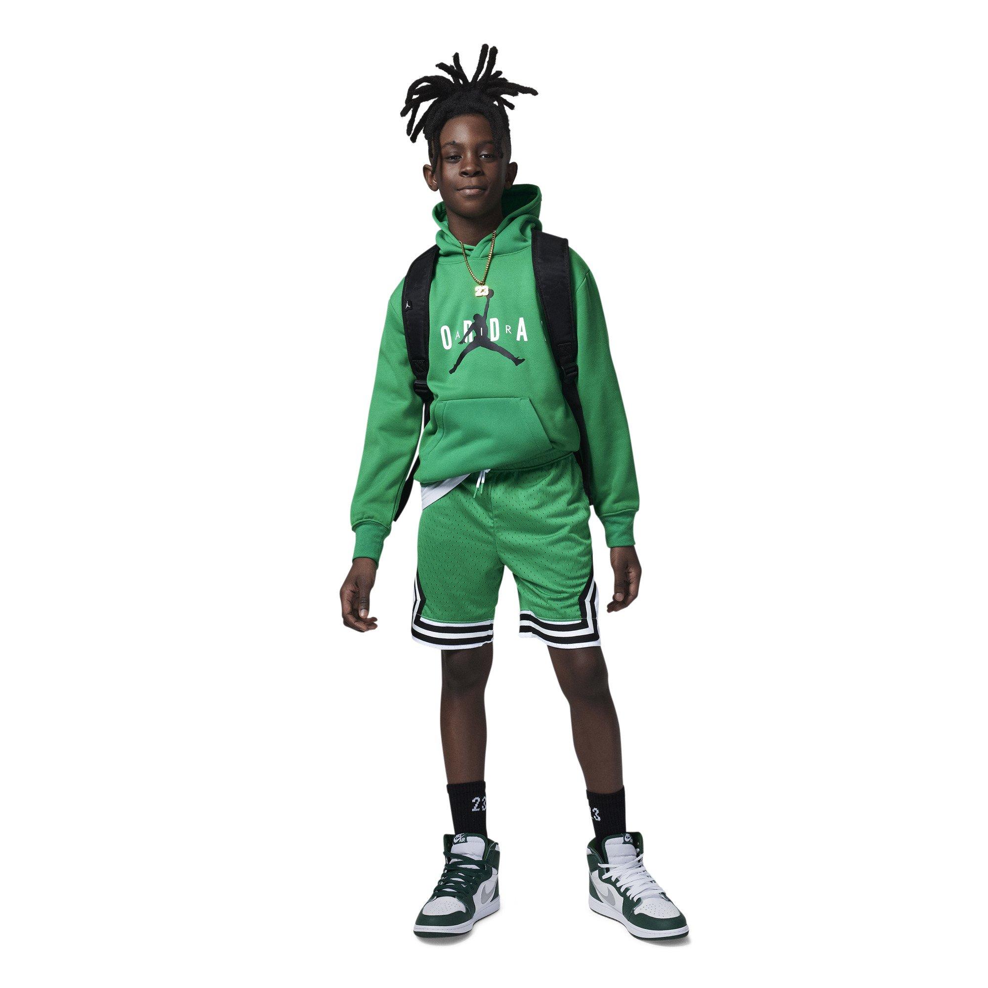 Jordan Big Boys' Air Diamond Shorts - GREEN/WHITE Thumbnail View 4