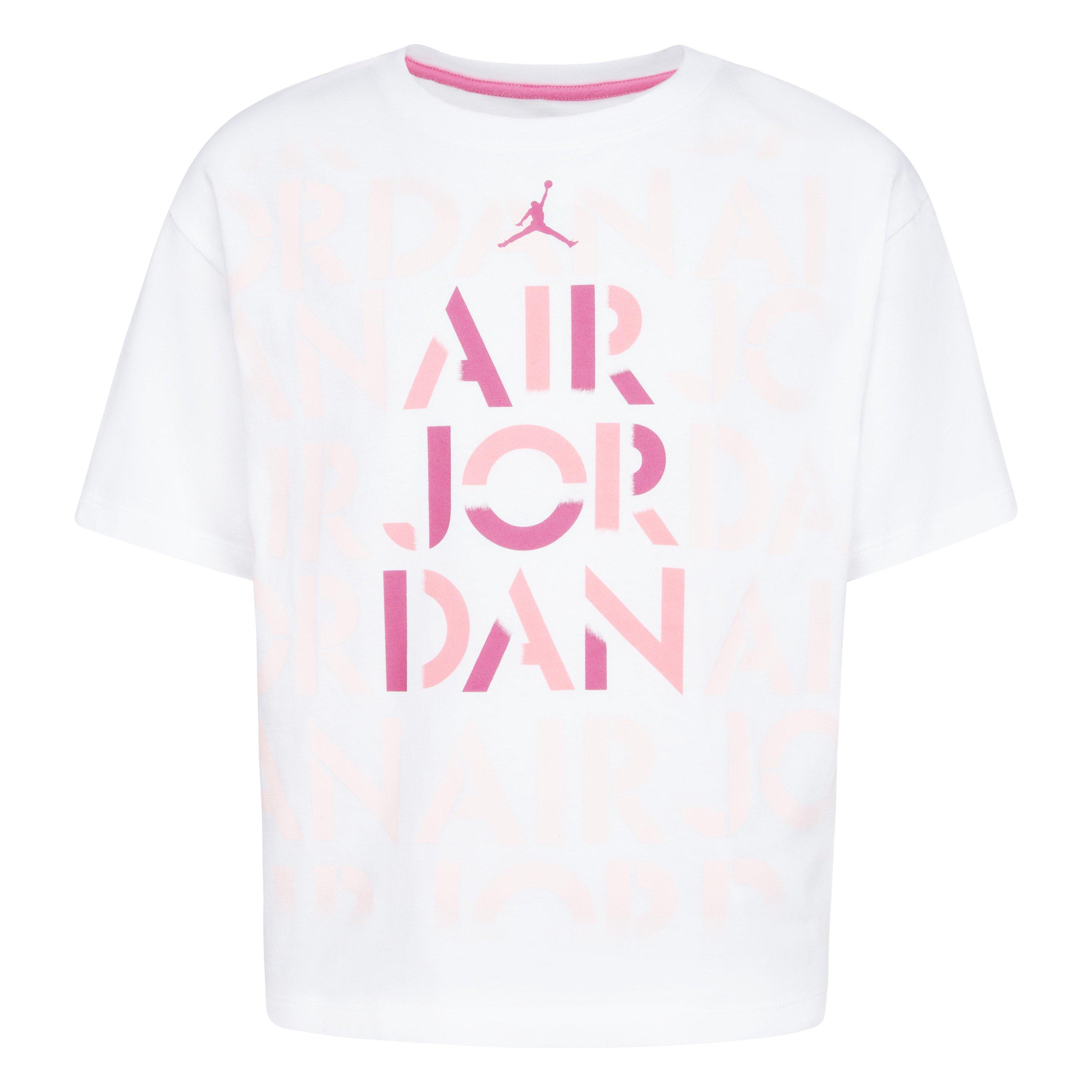 Jordan Big Girls' Focus Tee - WHITE/PINK Thumbnail View 5