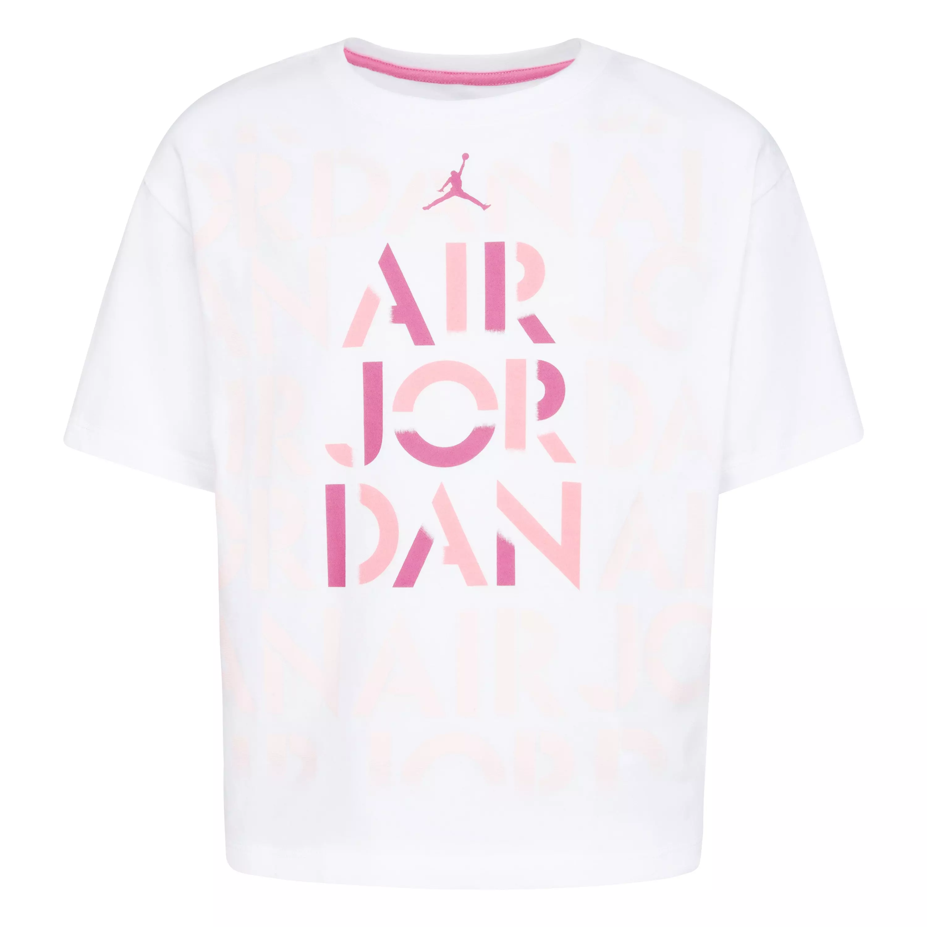 Jordan Big Girls' Focus Tee - WHITE/PINK
