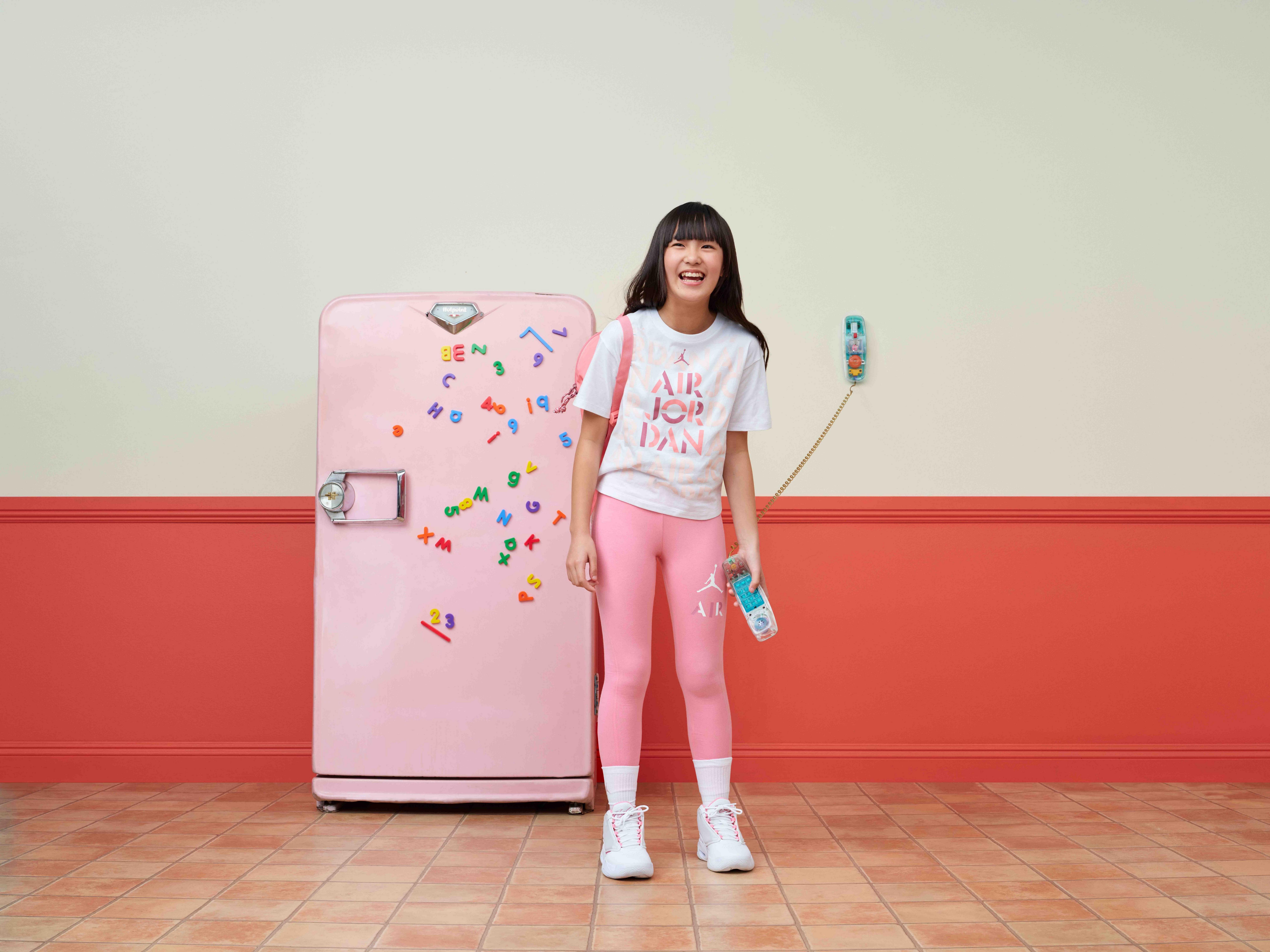 Jordan Big Girls' Focus Tee - WHITE/PINK Thumbnail View 13