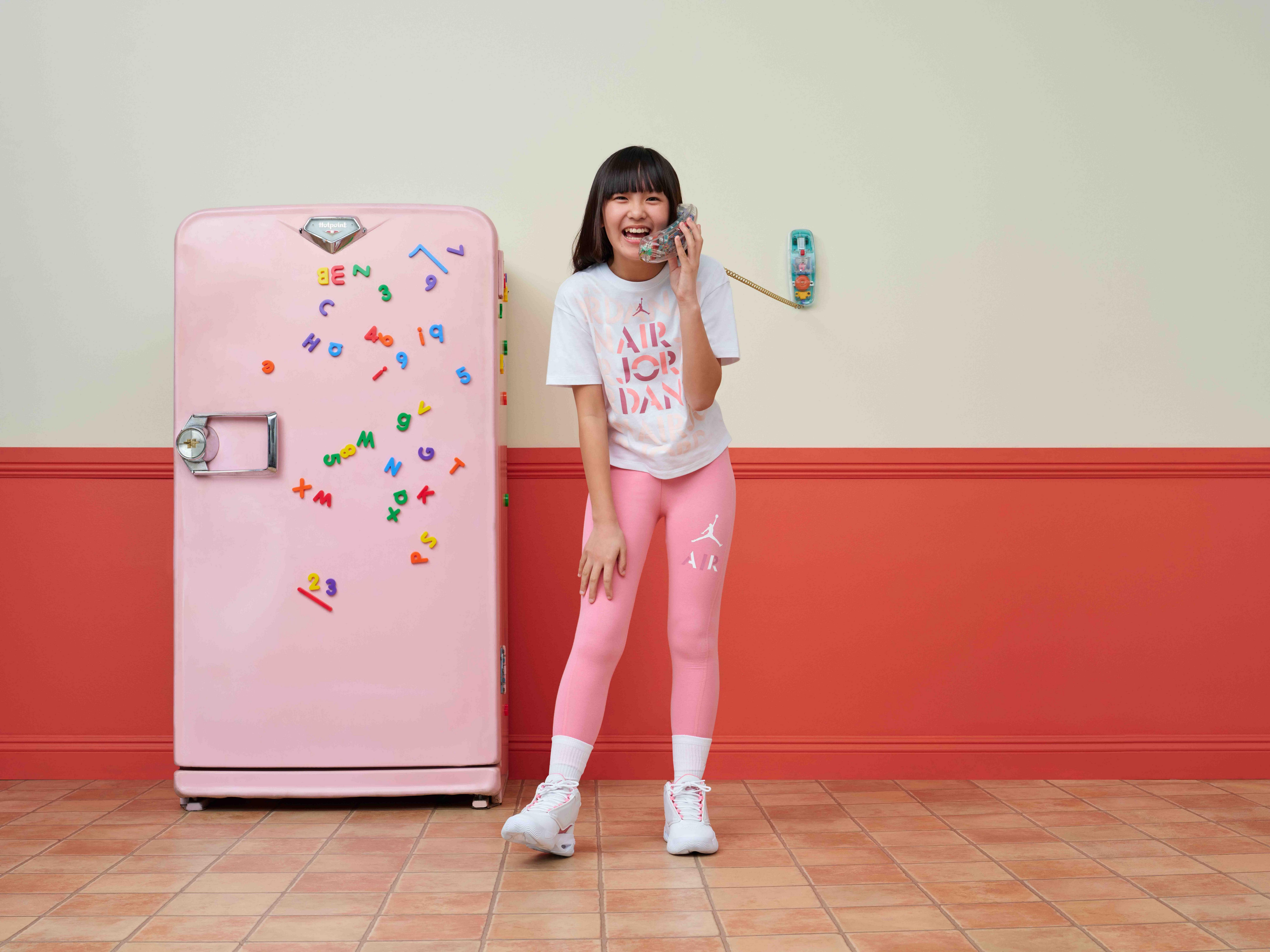 Jordan Big Girls' Focus Tee - WHITE/PINK Thumbnail View 14