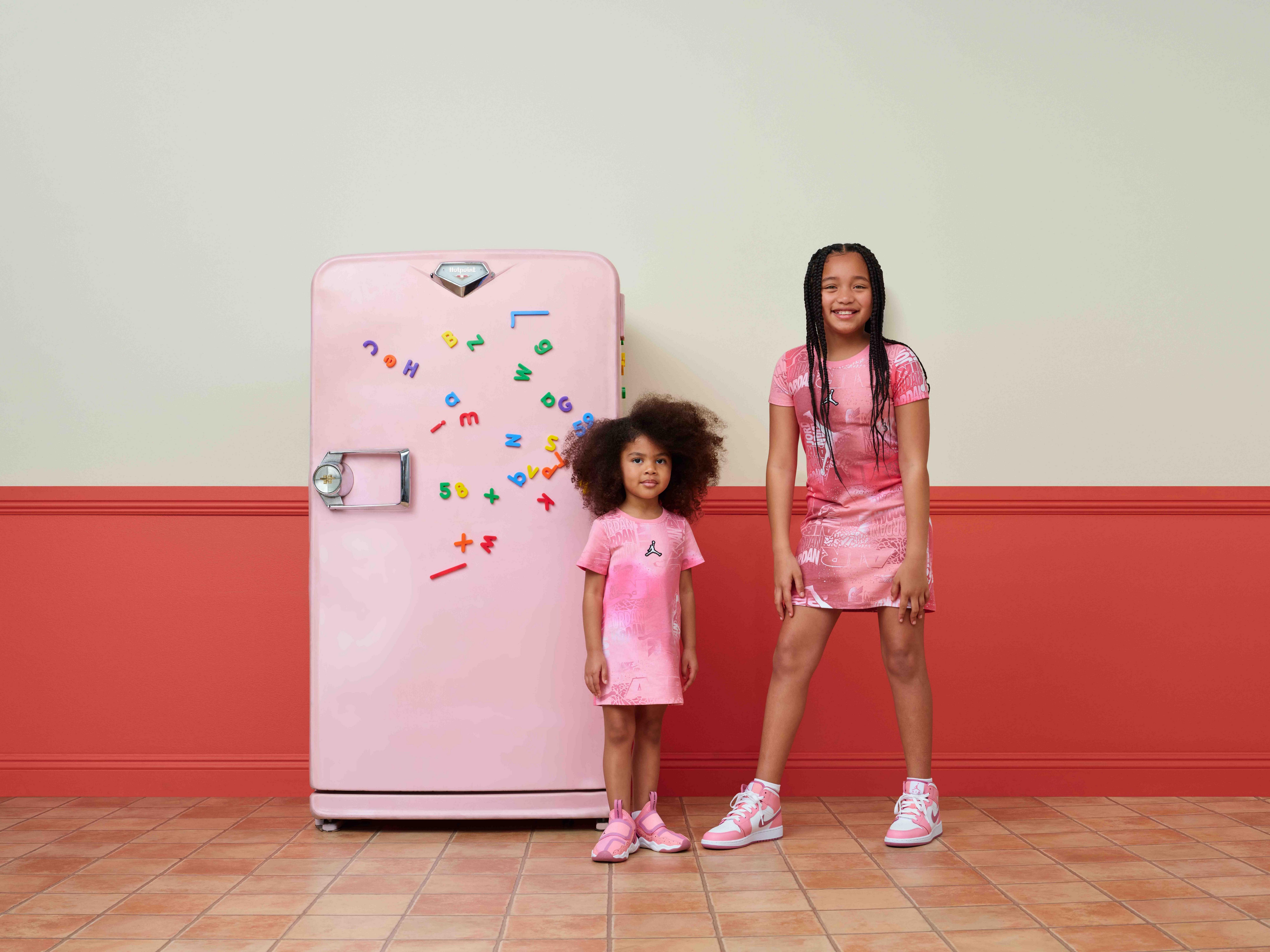 Jordan Big Girls' Essentials New Wave Printed Dress - PINK Thumbnail View 8