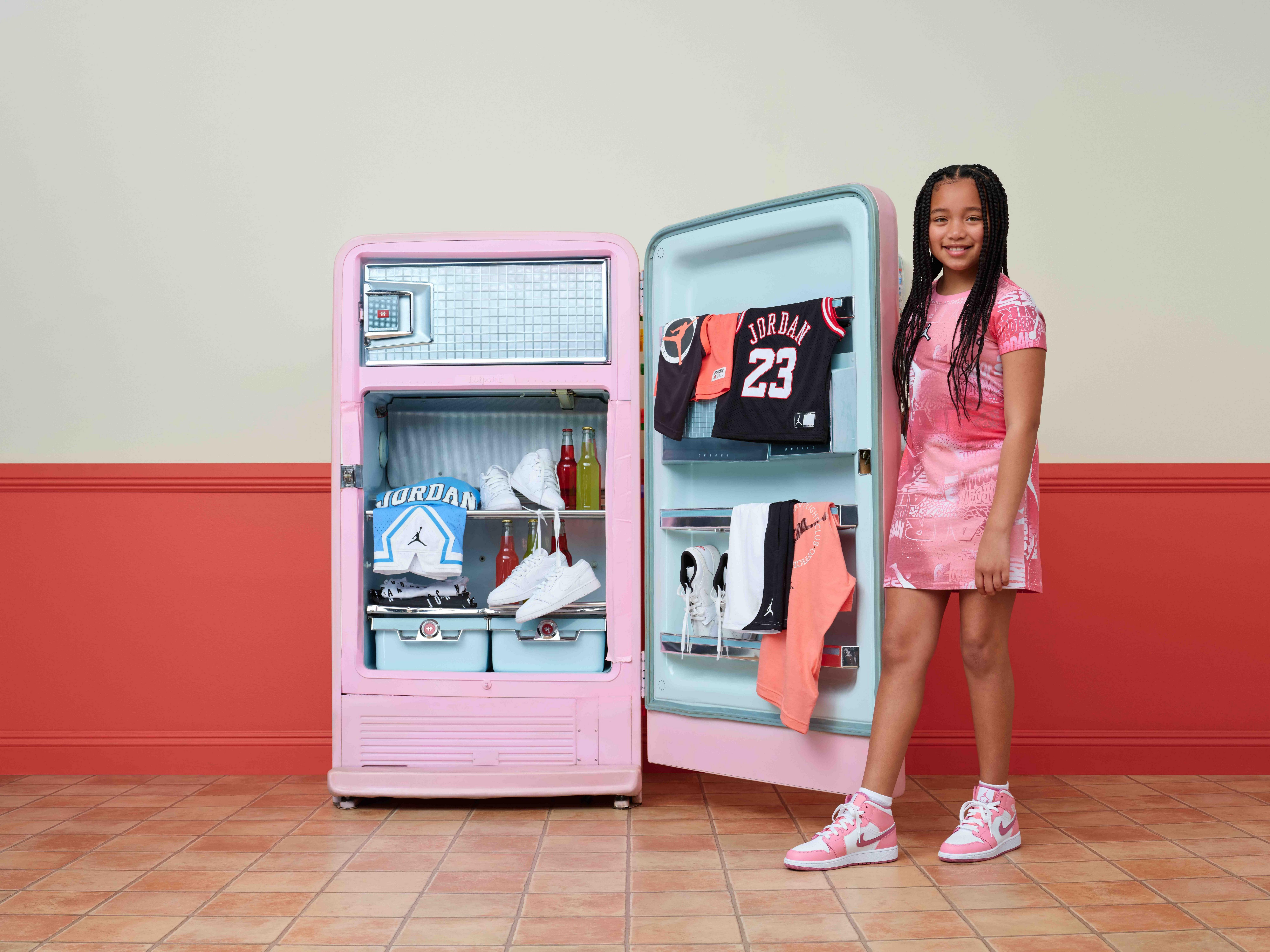 Jordan Big Girls' Essentials New Wave Printed Dress - PINK Thumbnail View 7