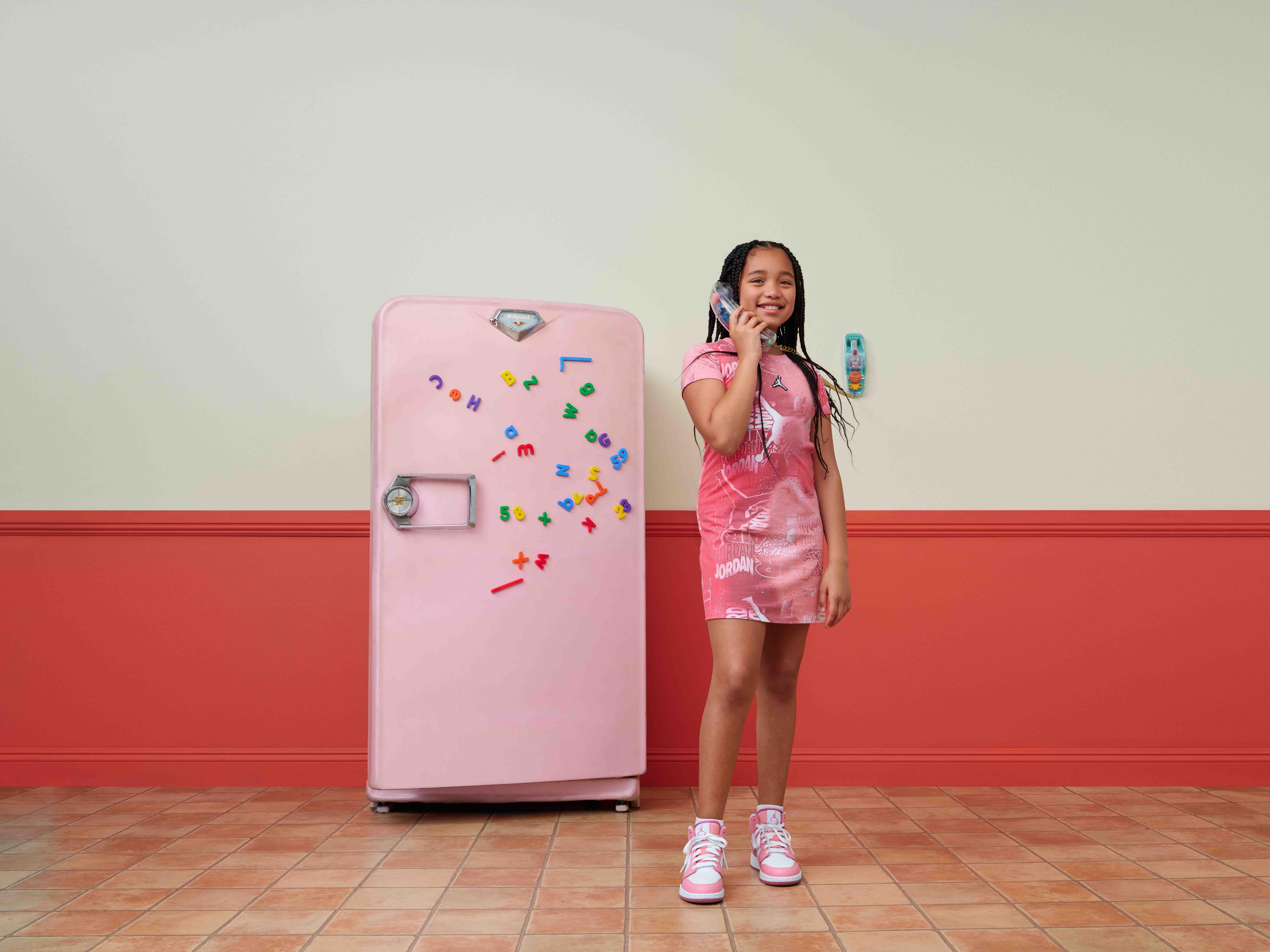 Jordan Big Girls' Essentials New Wave Printed Dress - PINK Thumbnail View 10