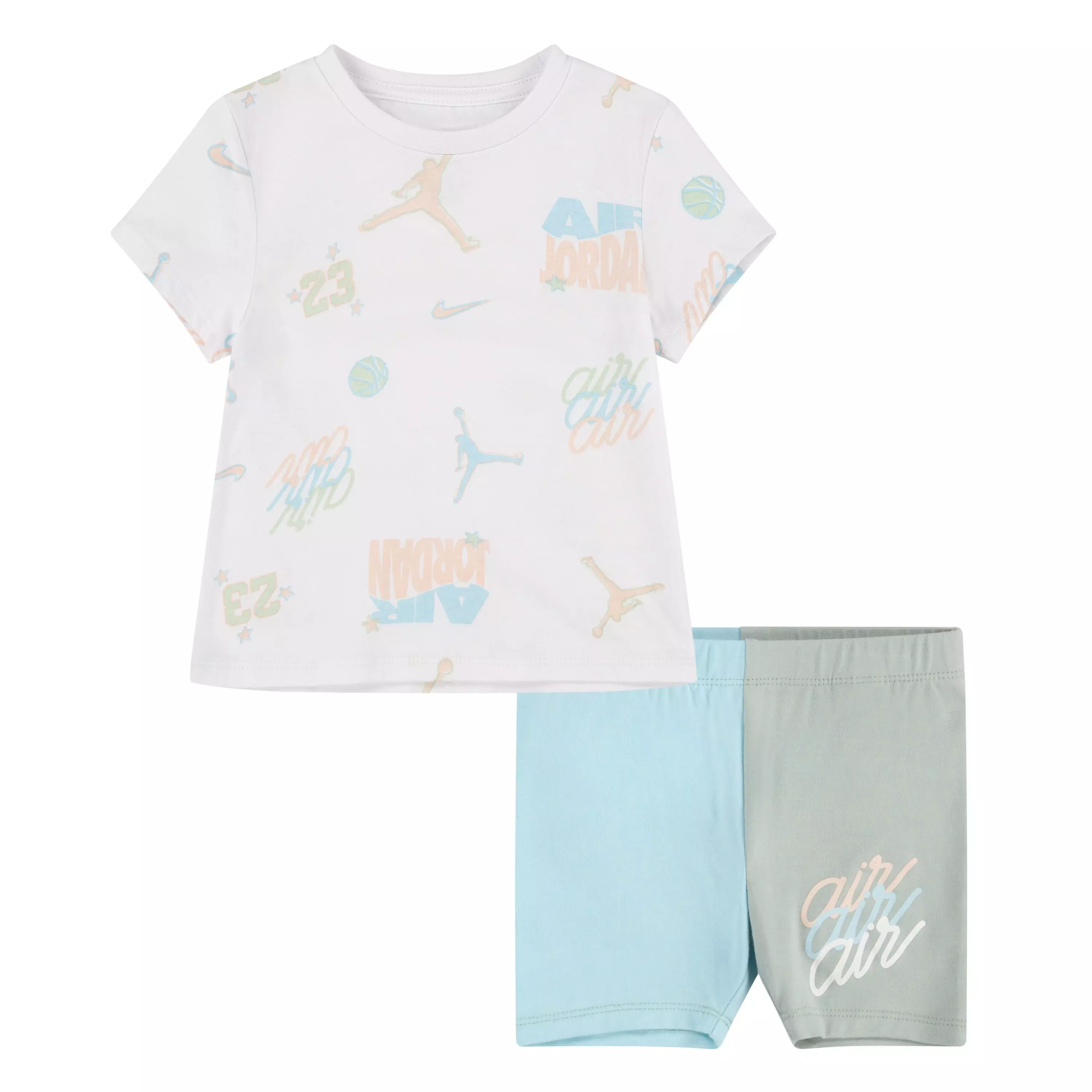 Jordan Little Girls' Icon Play Biker Short Set - CORAL