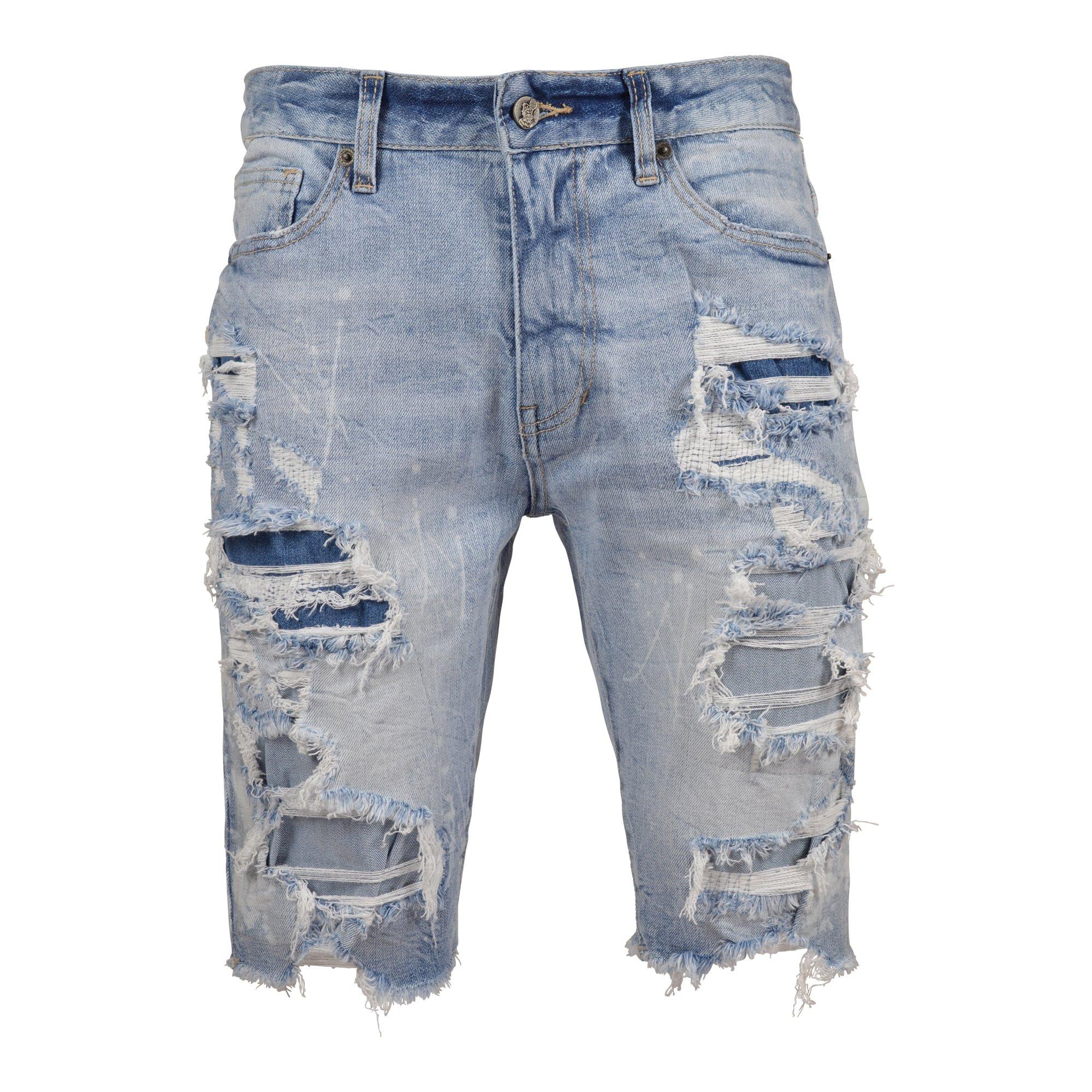 Mens distressed jean on sale shorts