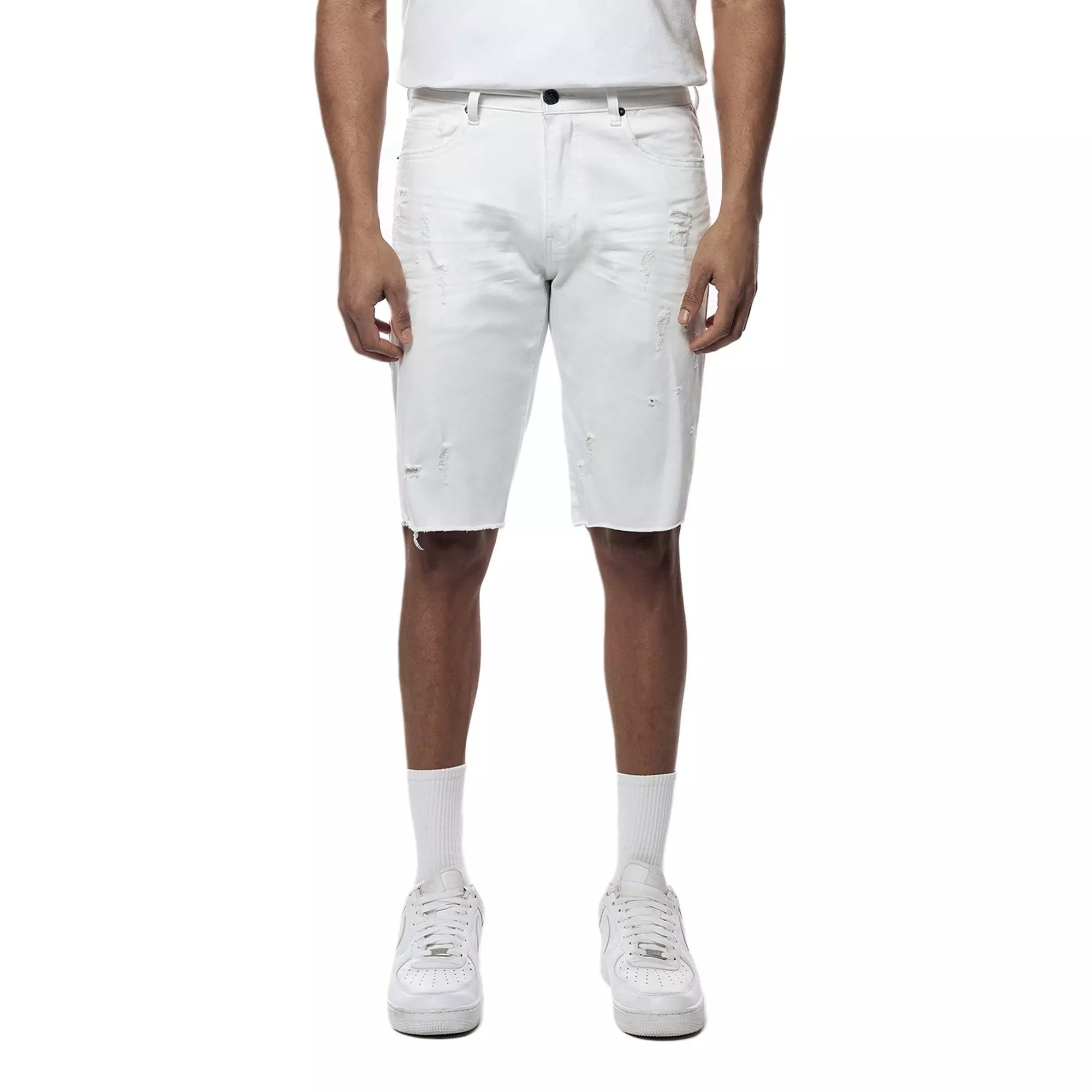 Grindhouse Men's Grinding Slim Fit Denim Shorts - White - WHITE