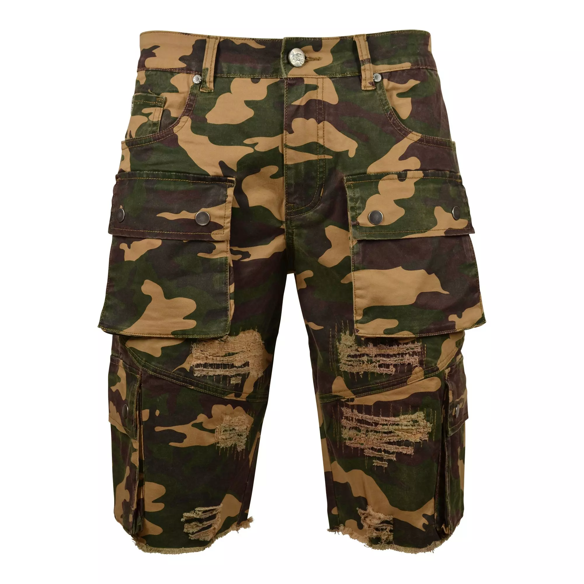 Grindhouse Men's Twill Woodland Camo Cargo Shorts - CAMOUFLAGE