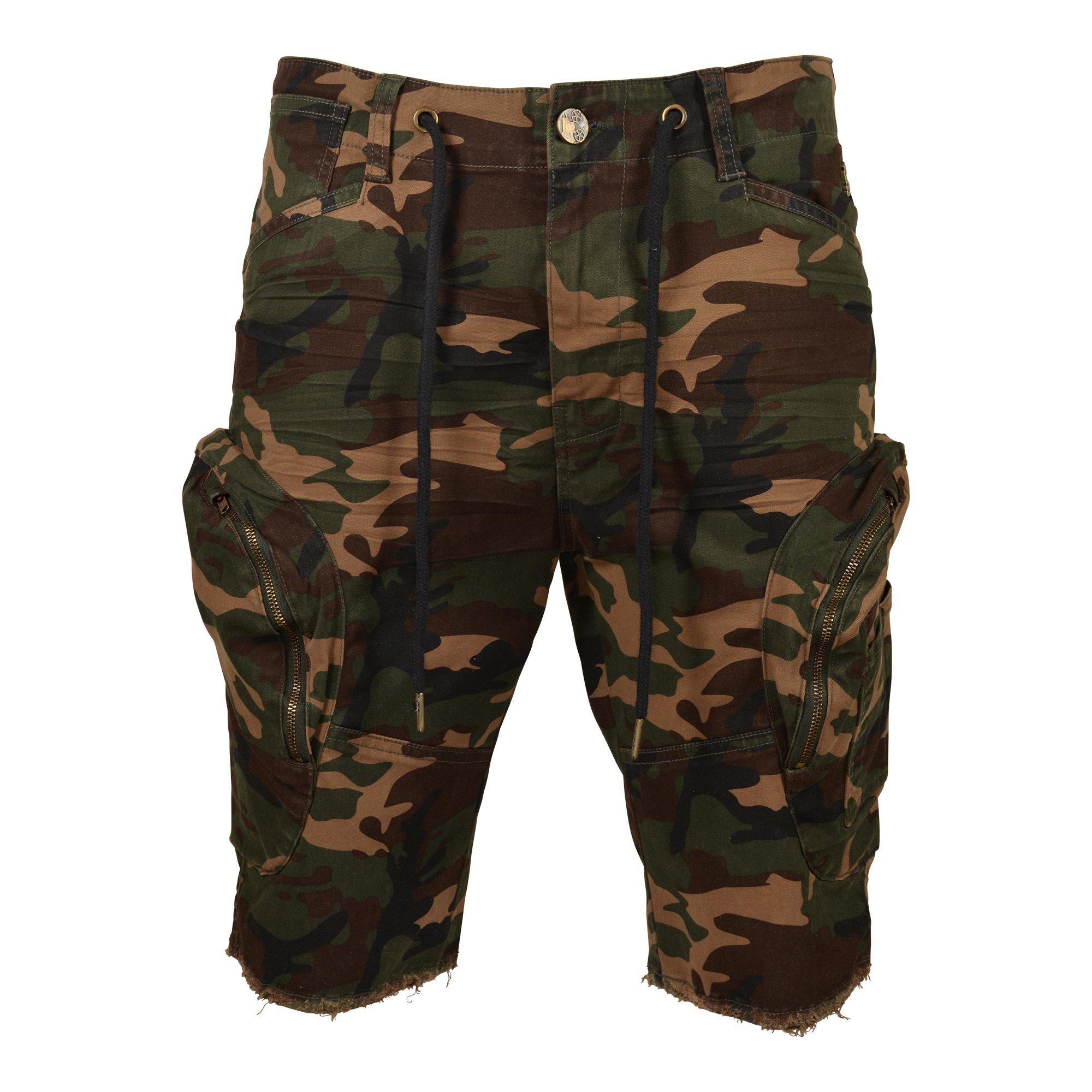 Grindhouse Men's Twill Bellow Pocket Cargo Shorts - Camo/Khaki 