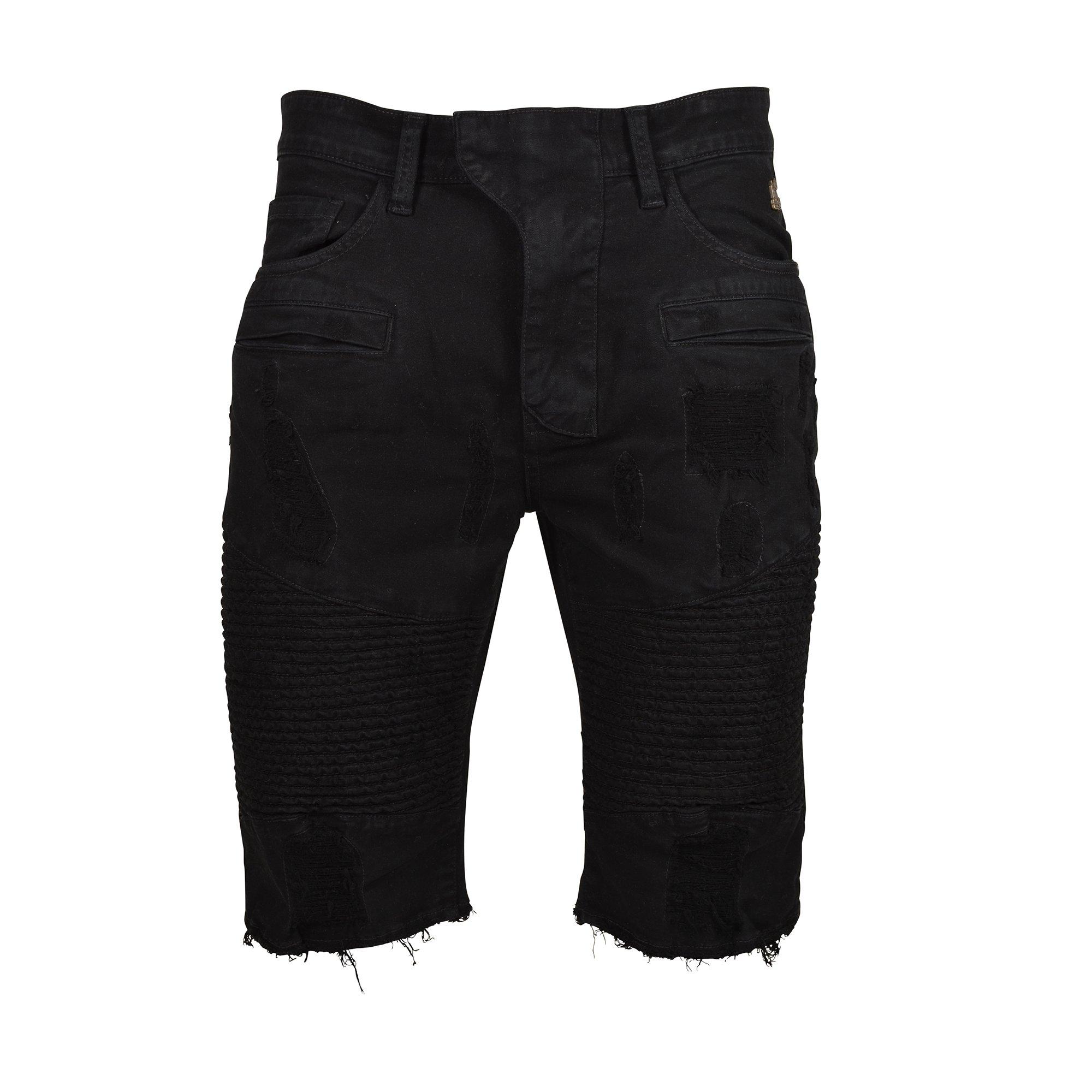 Grindhouse Men's Twill Moto Shorts - Jet Black - BLACK Thumbnail View 1