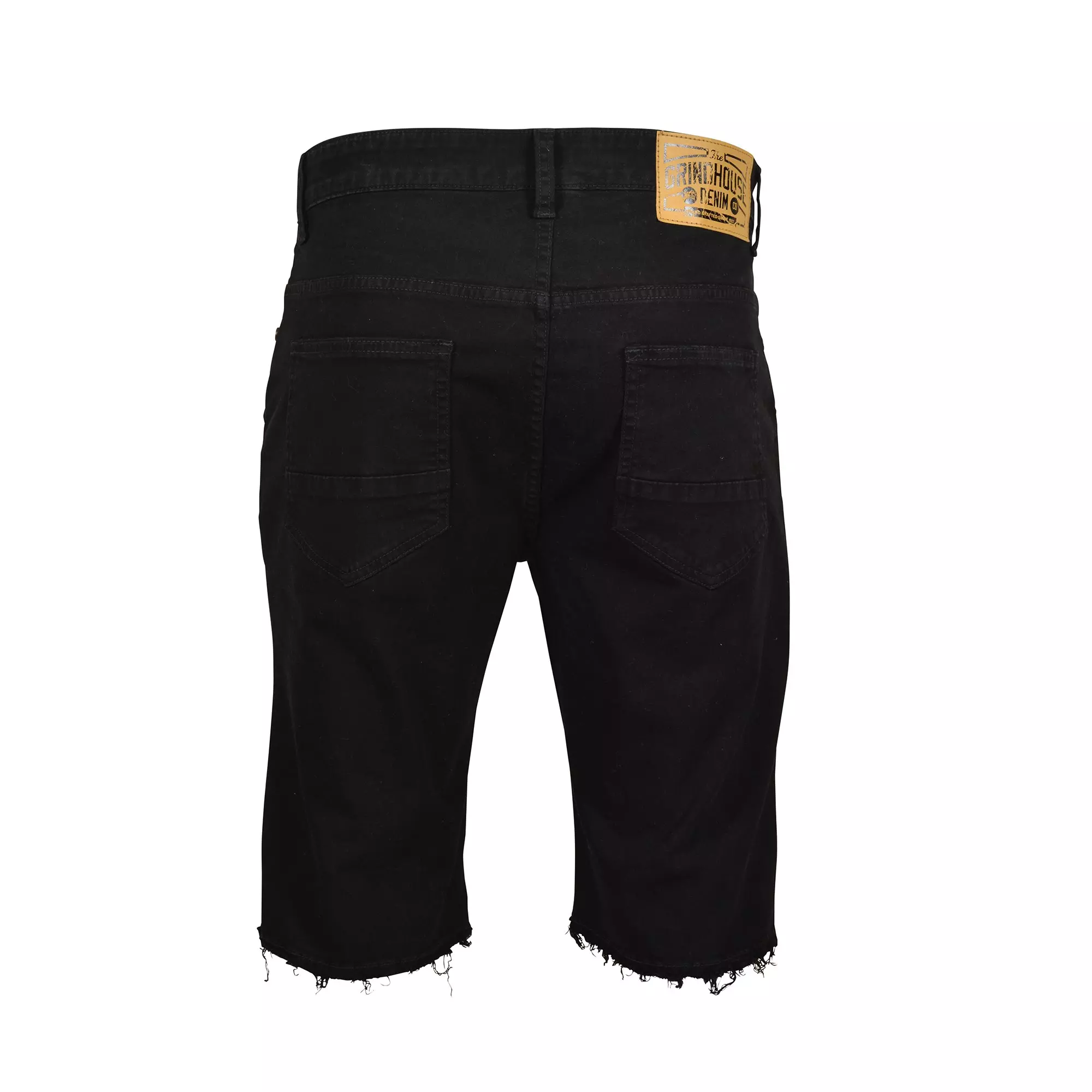 Grindhouse Men's Twill Moto Shorts - Jet Black - BLACK