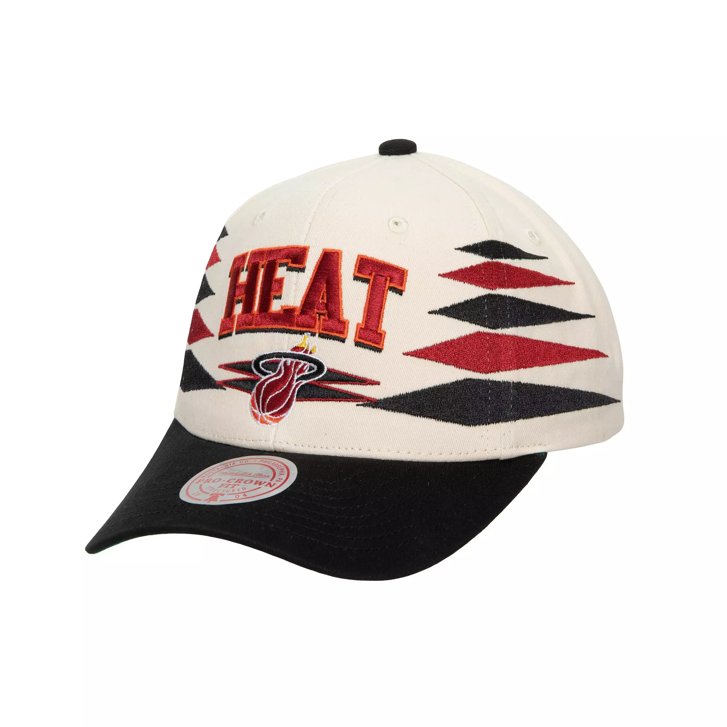Mitchell & Ness Miami Heat Diamond Pro Snapback Hat-Cream - OFF-WHITE