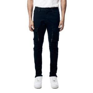 Smoke Rise Men's Slim Fit Bottom Zipper Pants - Black - BLACK