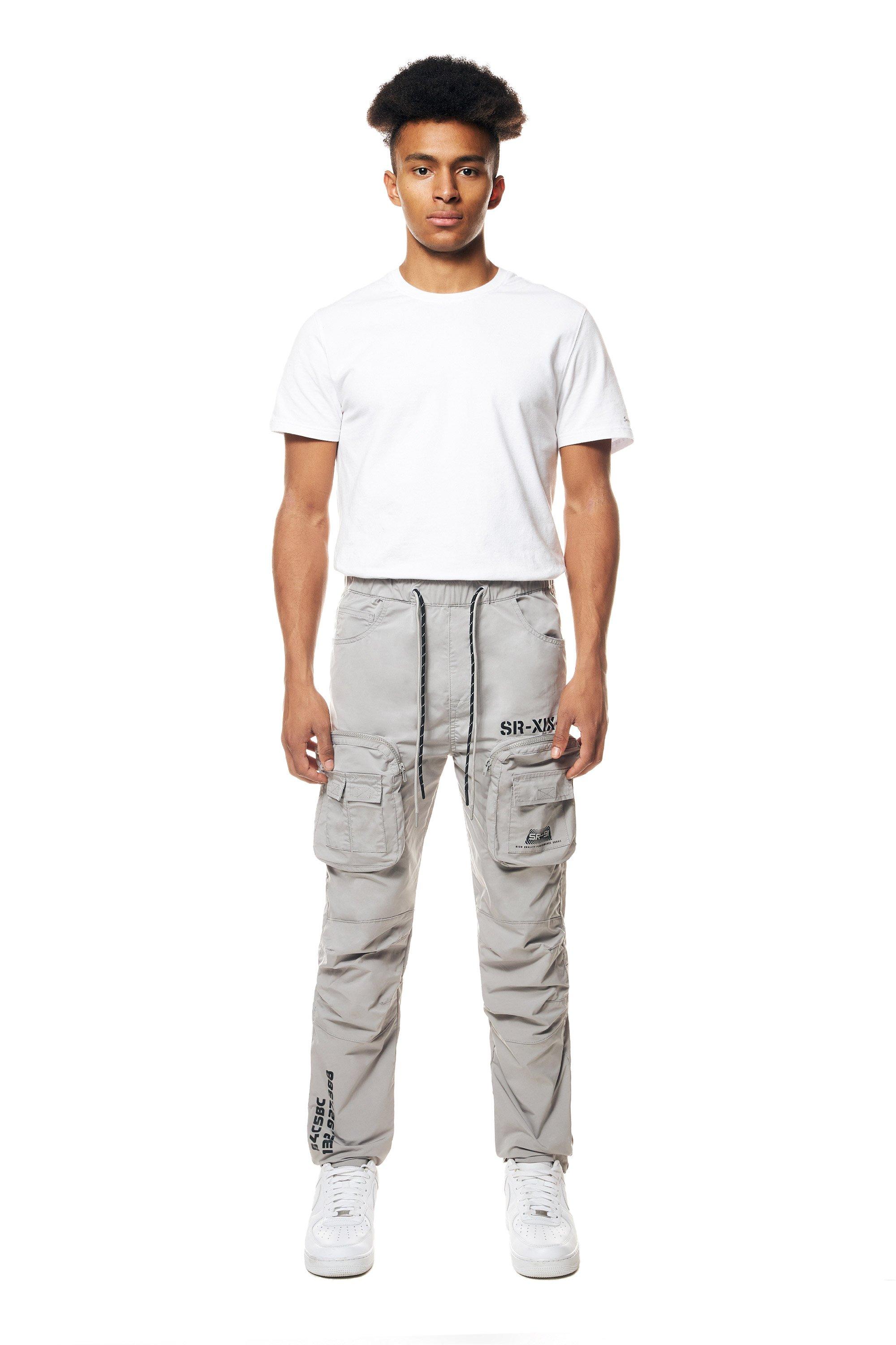 Smoke Rise Men's Utility Open Bottom Joggers - Light Grey - LT GREY Thumbnail View 6