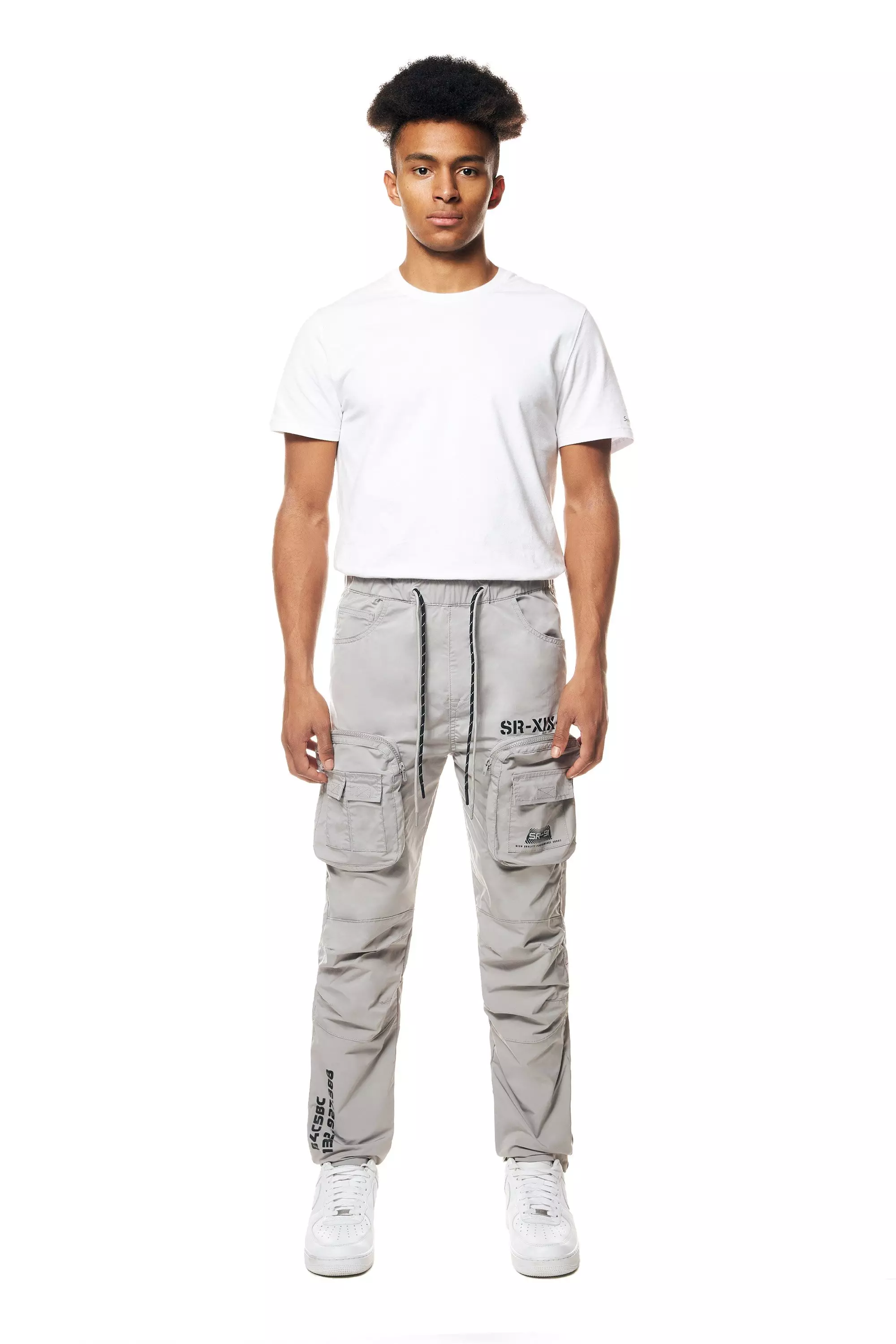 Smoke Rise Men's Utility Open Bottom Joggers - Light Grey - LT GREY