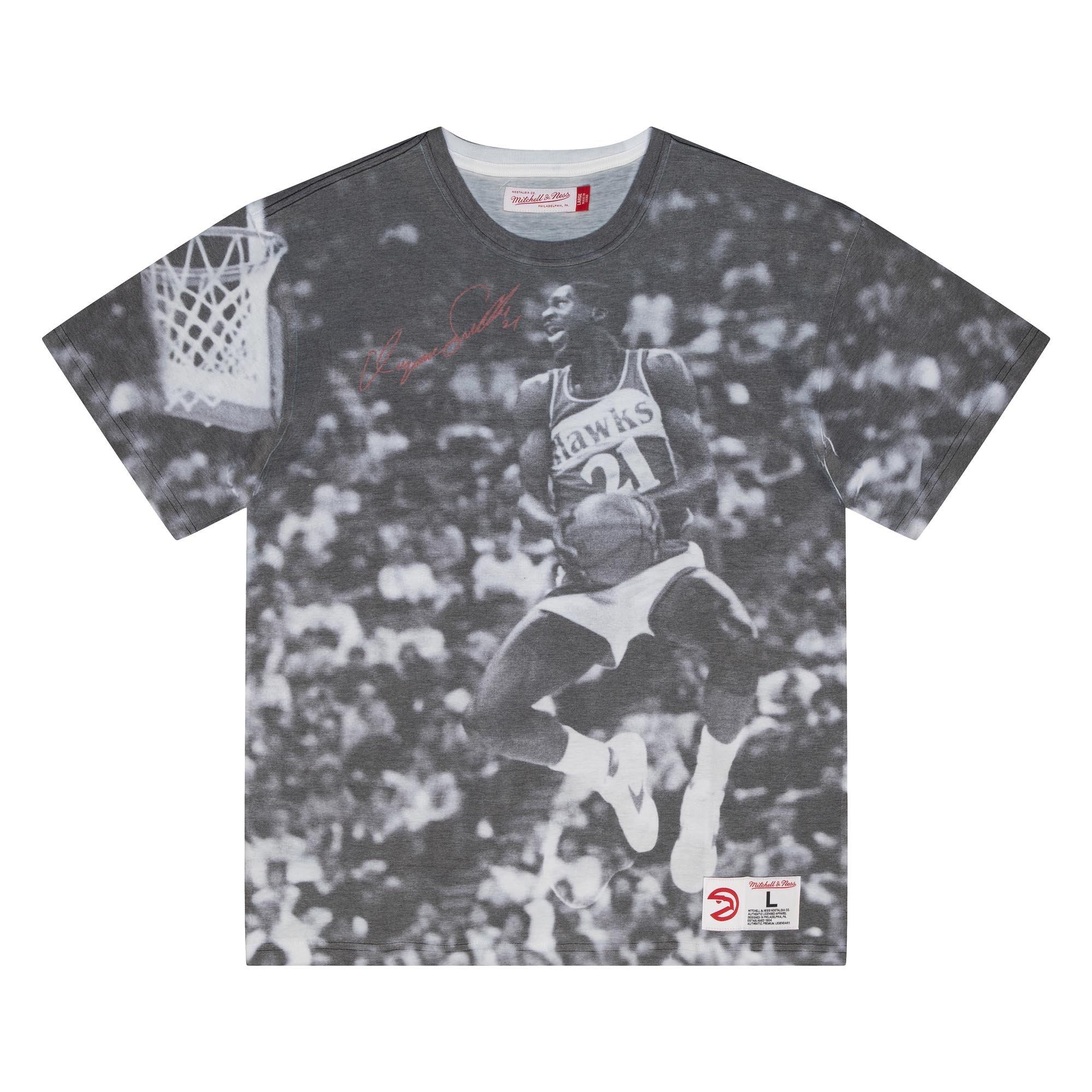Mitchell & Ness Men's Atlanta Hawks Dominique Wilkins Above The Rim Sublimated T-Shirt - WHITE Thumbnail View 1