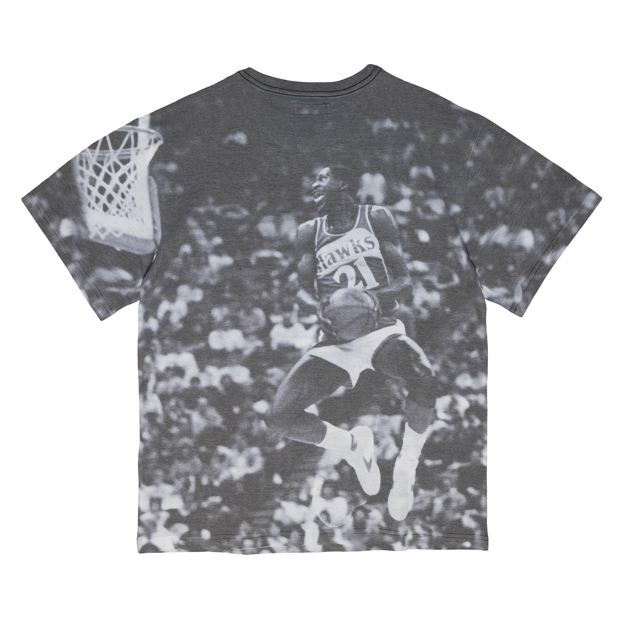 Mitchell & Ness Men's Atlanta Hawks Dominique Wilkins Above The Rim Sublimated T-Shirt - WHITE Thumbnail View 2