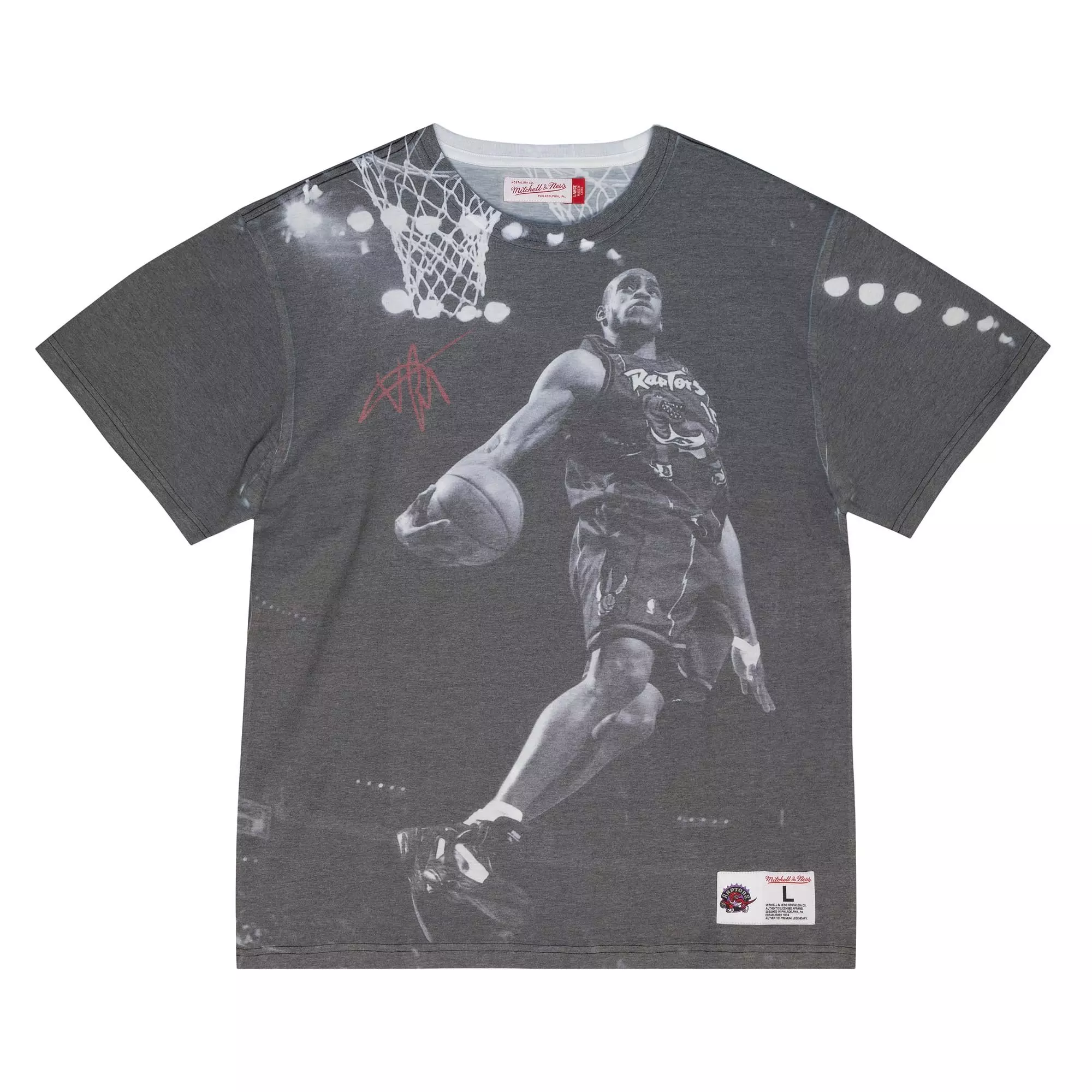 Mitchell & Ness Men's Toronto Raptors Vince Carter Above The Rim Sublimated T-Shirt - WHITE