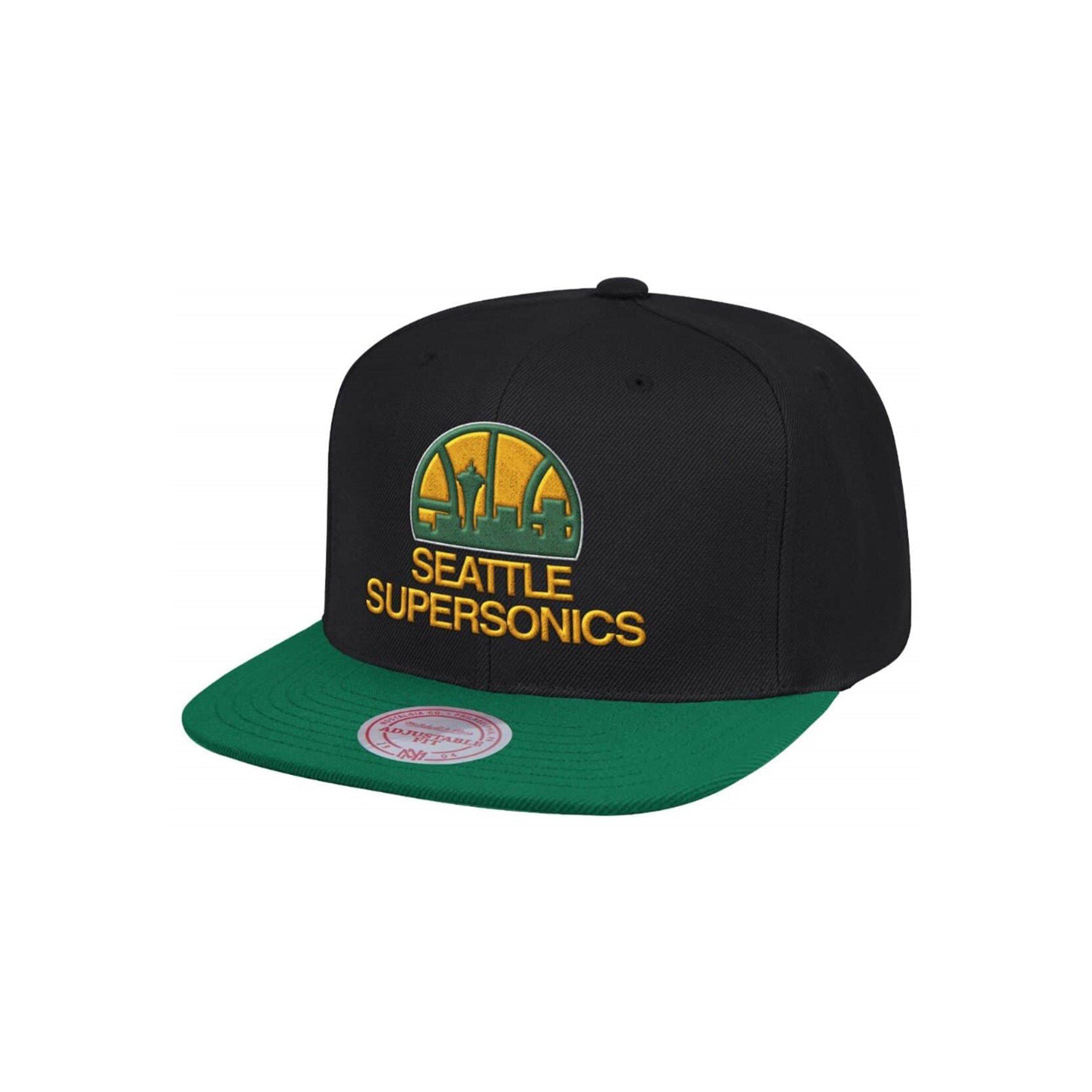 Mitchell & Ness Seattle Supersonics 2 Tone Hardwood Classics Snapback - BLACK Thumbnail View 1