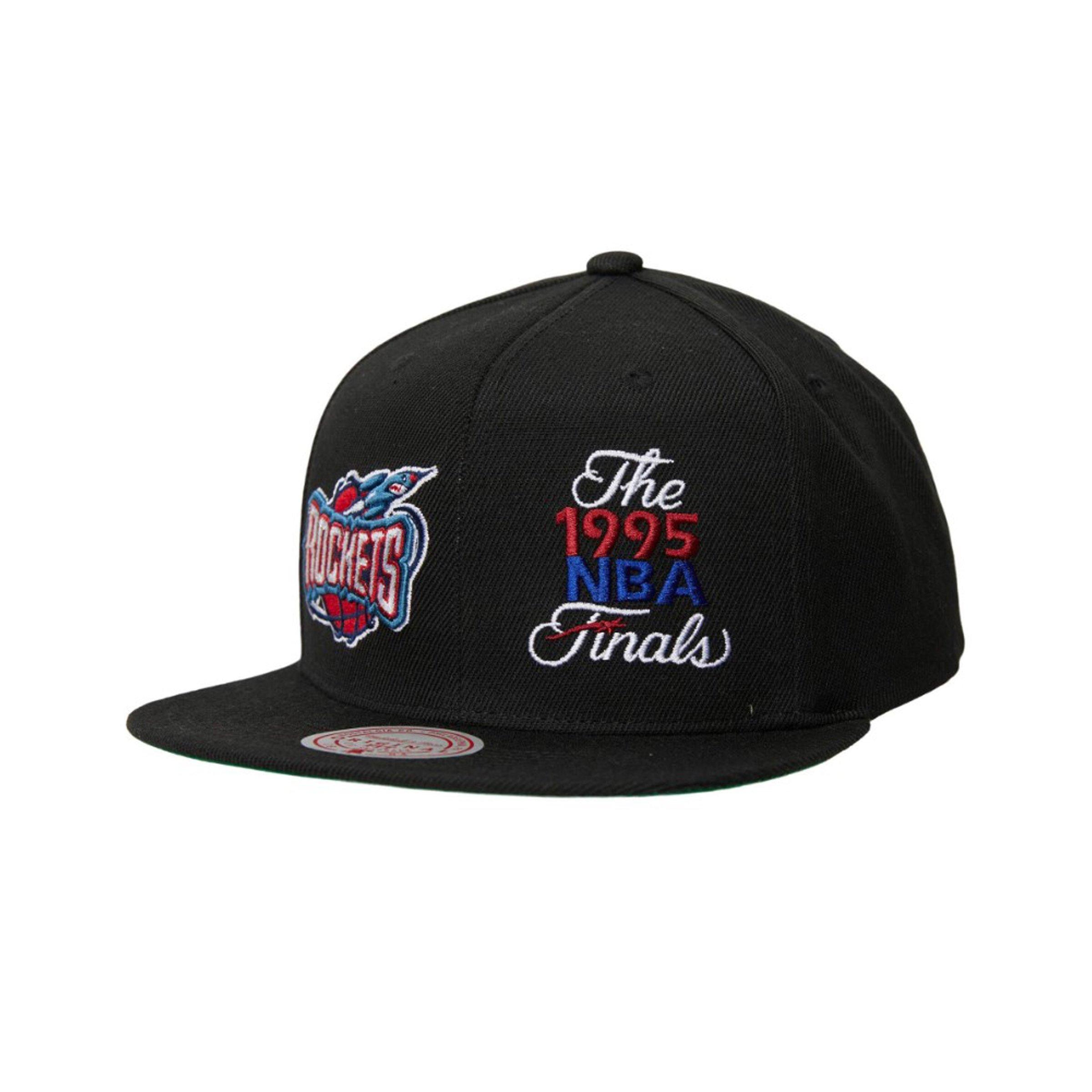 Mitchell & Ness Houston Rockets Dual Whammy HWC Snapback Hat - BLACK Thumbnail View 1