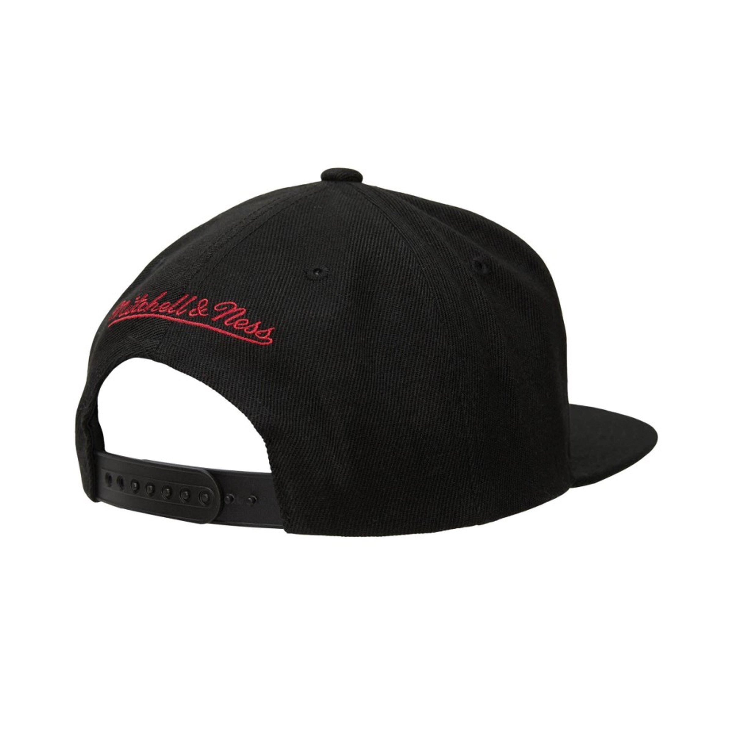 Mitchell & Ness Chicago Bulls Dual Whammy Snapback Hat - BLACK Thumbnail View 2