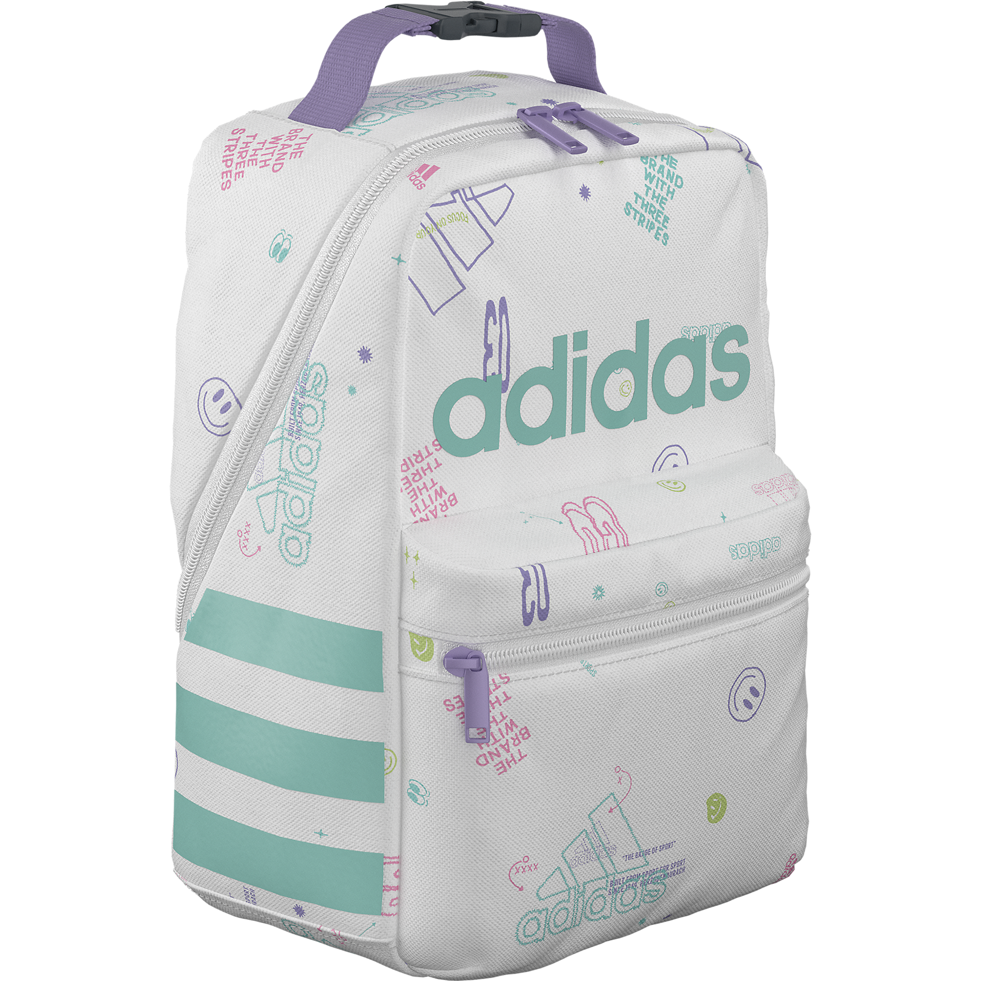 White Adidas Girls Santiago 2 Lunchbox, Lunch Bags