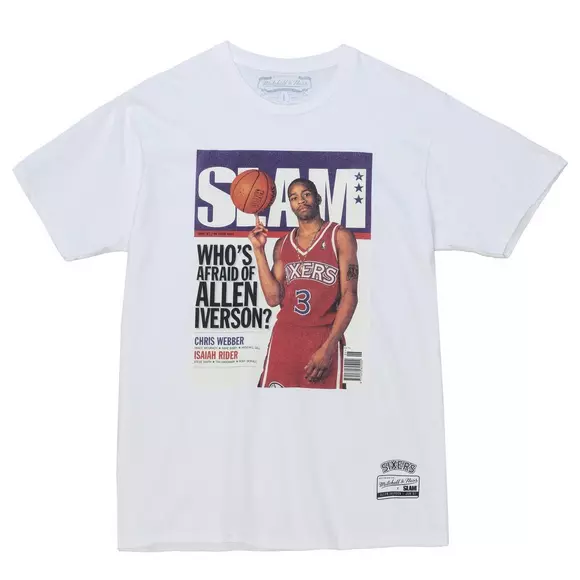 Mitchell & Ness Allen Iverson Philadelphia 76ers Black Slam Cover Graphic T-Shirt Size: Medium