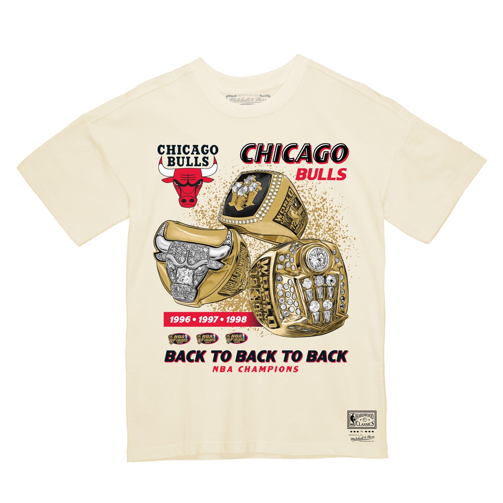 Mitchell & Ness Men's Chicago Bulls Triple Rings Short Sleeve Top - CREAM Thumbnail View 1