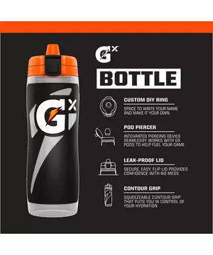 Gatorade Gx Bottle , Black, 30oz